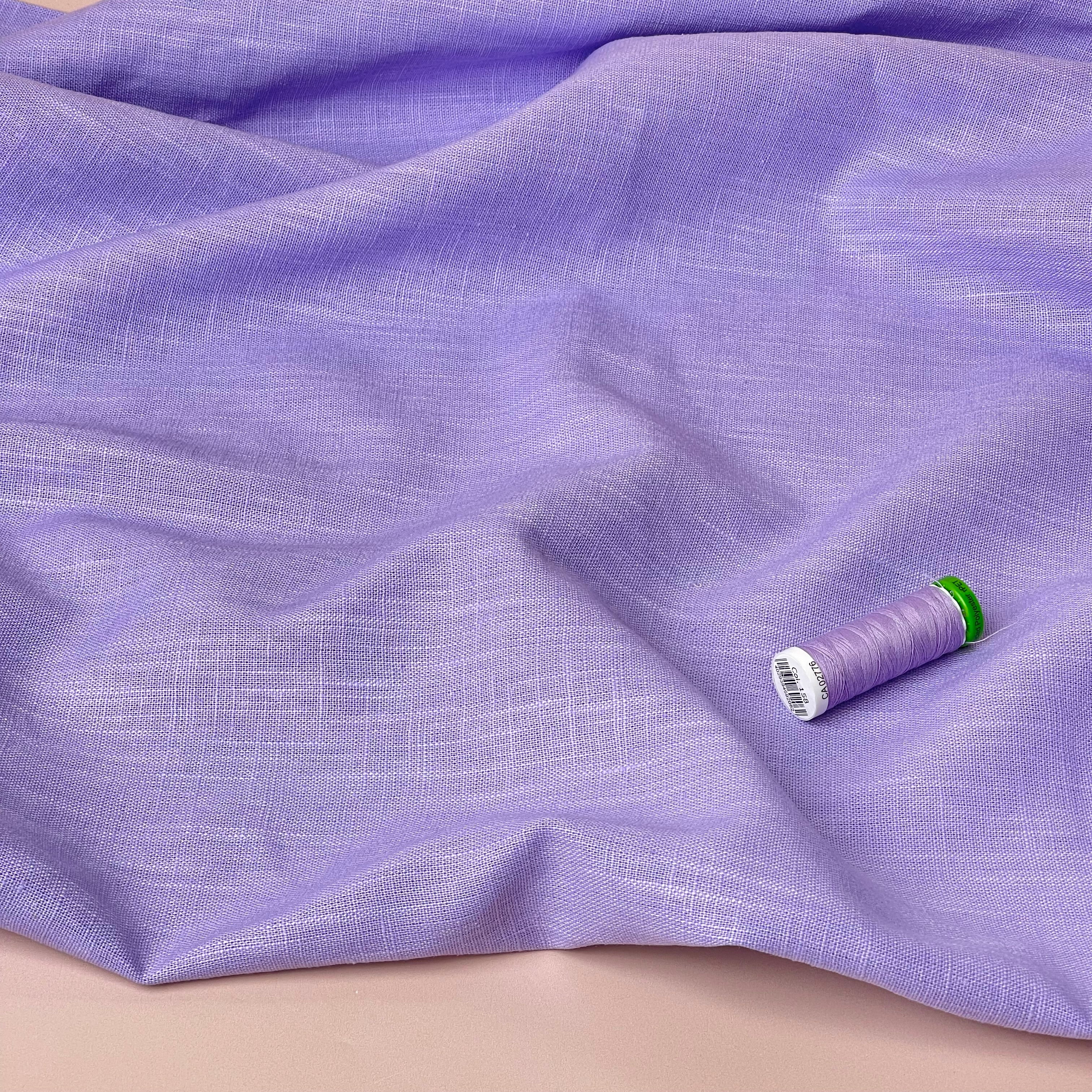 Breeze Spring Lilac - Enzyme Washed Linen Cotton Fabric