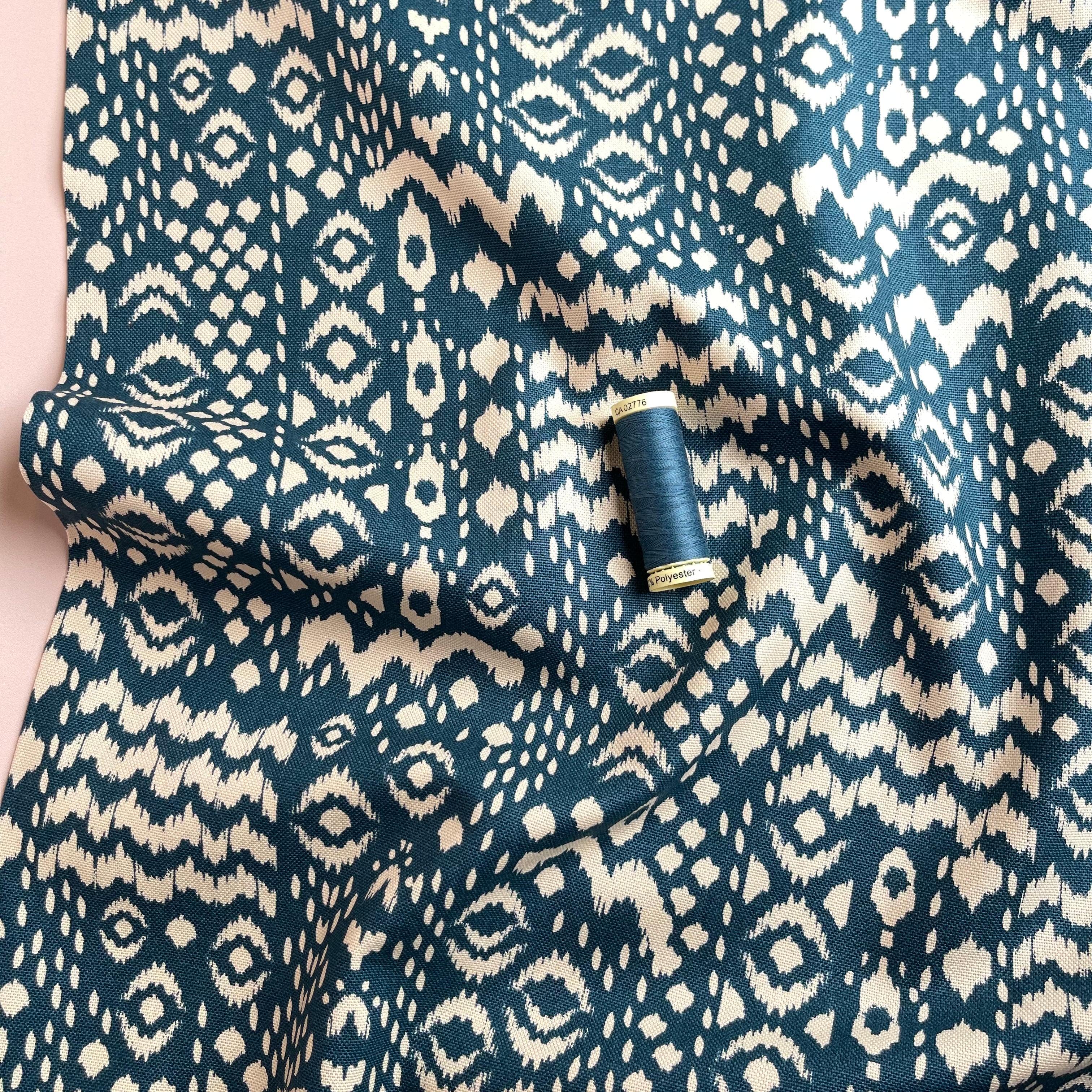 Bohemian in Petrol Cotton Canvas