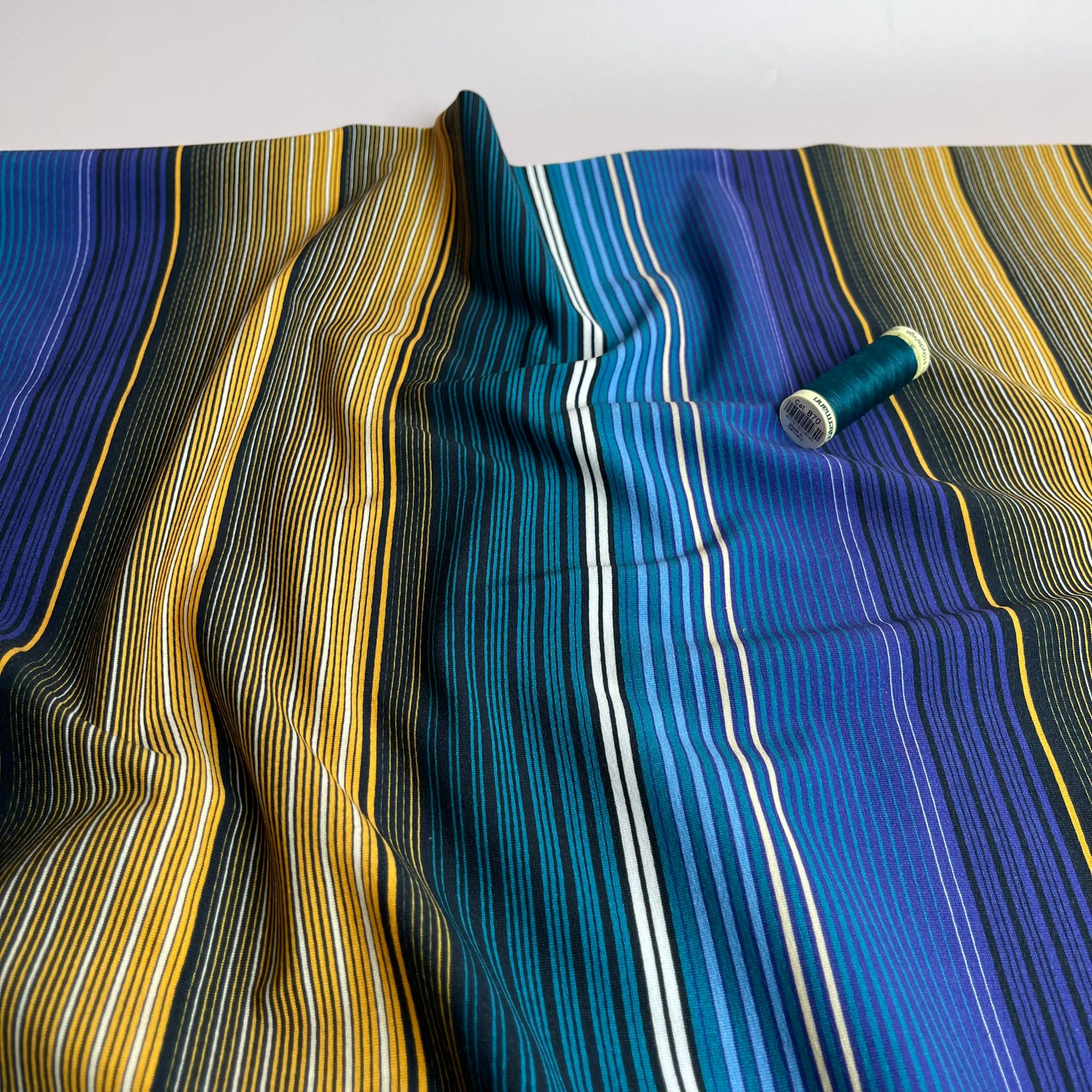 REMNANT 0.38 Metre - Danish Design - Ocean Stripes Cotton Jersey Fabric