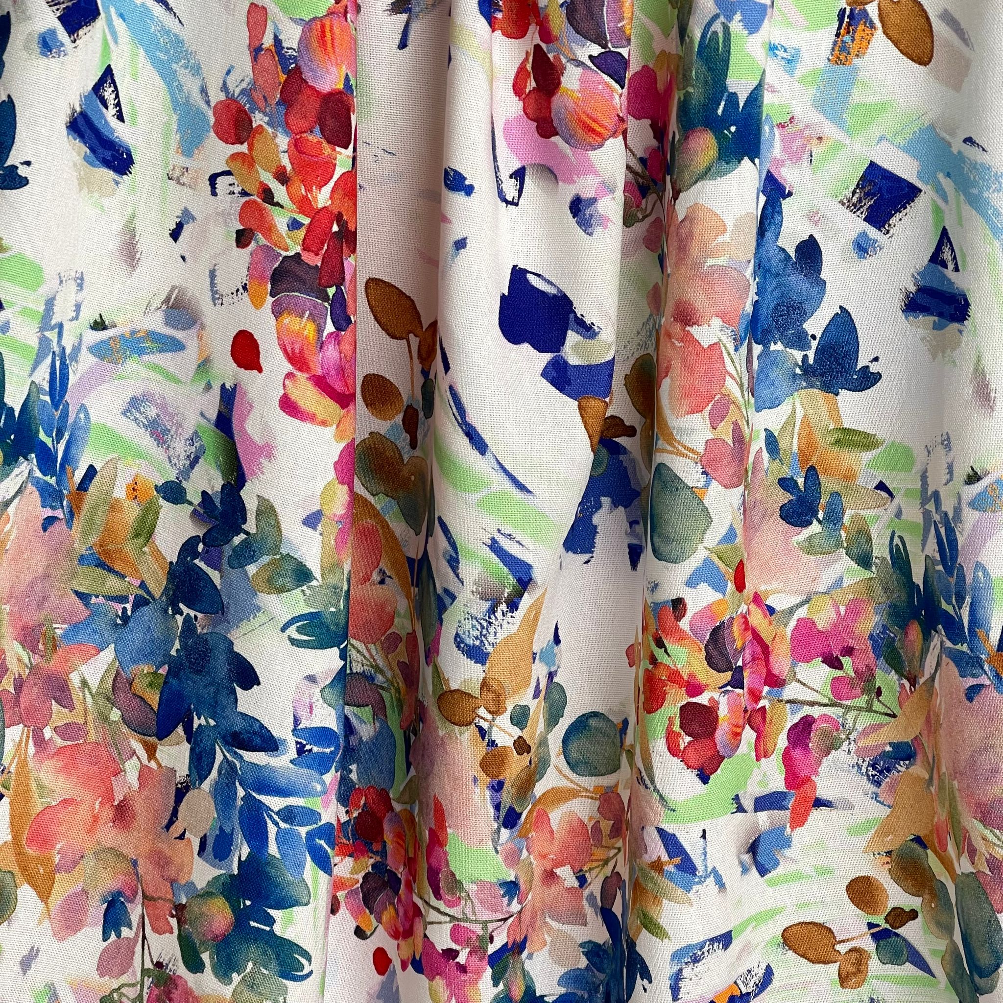 REMNANT 0.47 metre - Vivid Foliage Viscose Linen Fabric