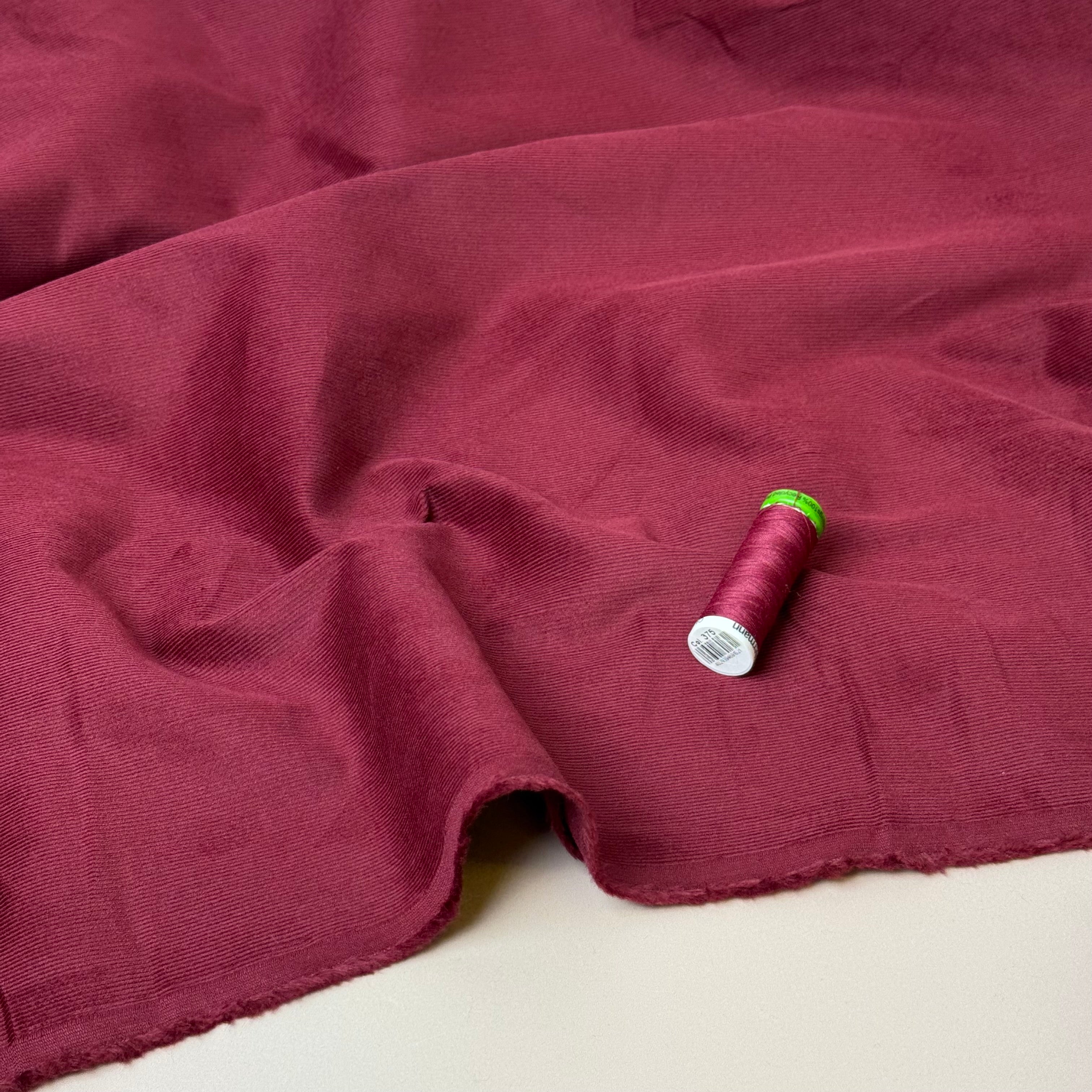 21 Wale Cotton Needlecord in Berry