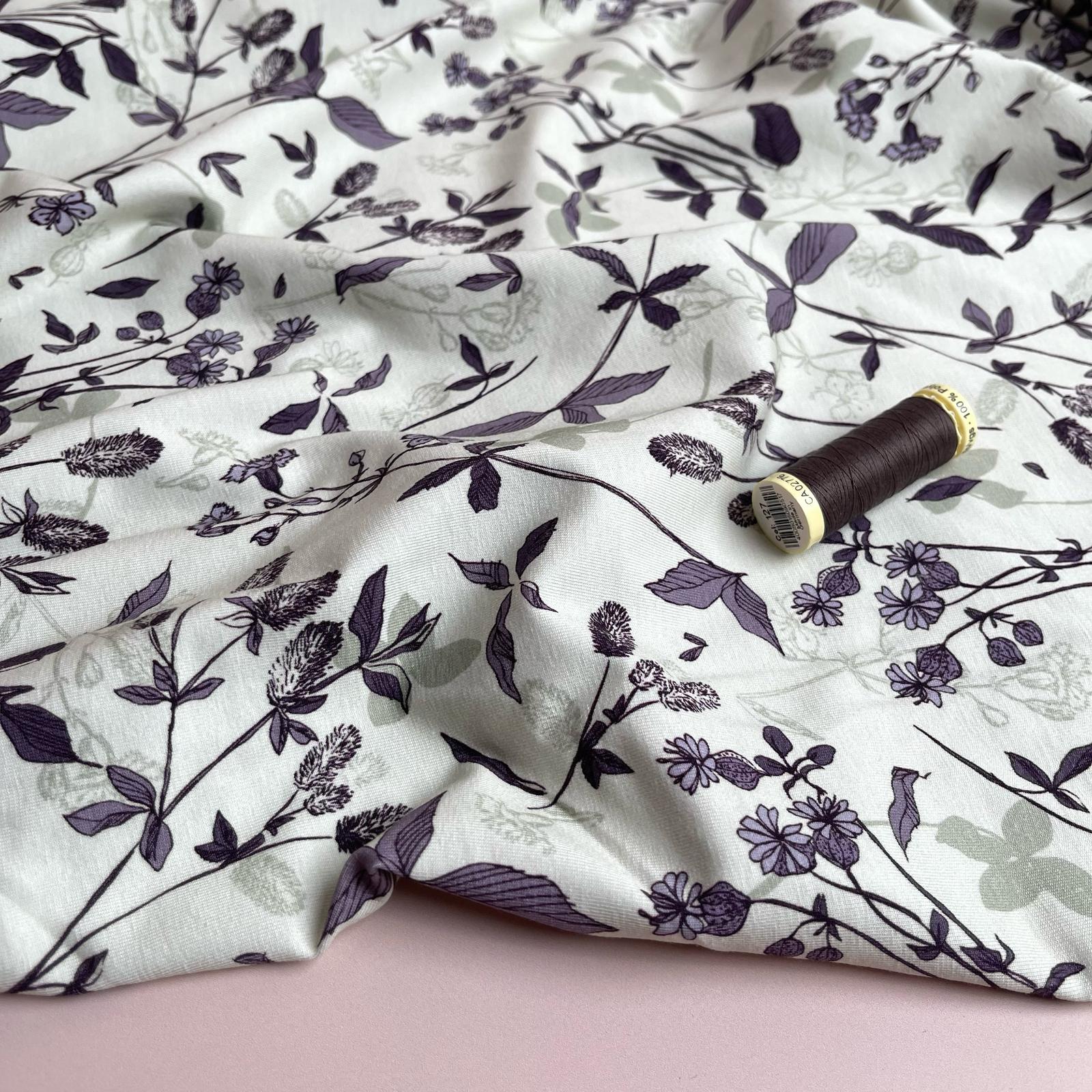 Danish Design - Mauve Foliage Cotton Jersey Fabric