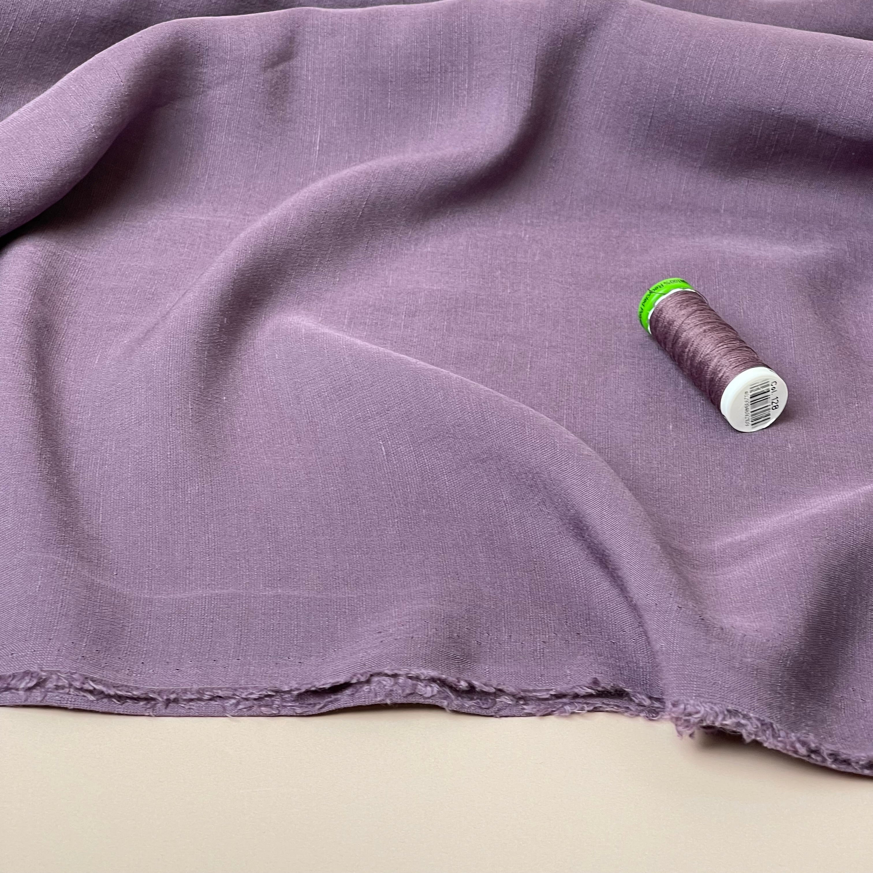 Lush Mauve Light Viscose Linen Crepe Dress Fabric