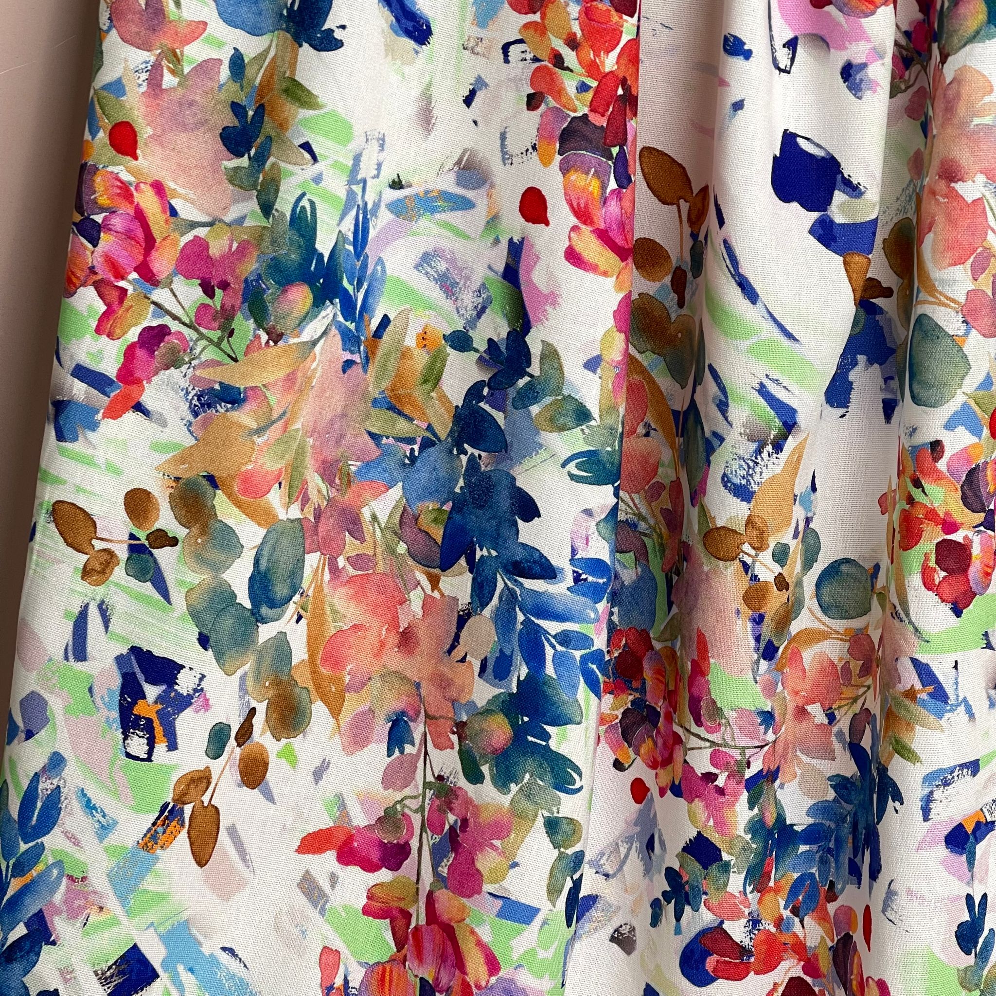 REMNANT 0.47 metre - Vivid Foliage Viscose Linen Fabric