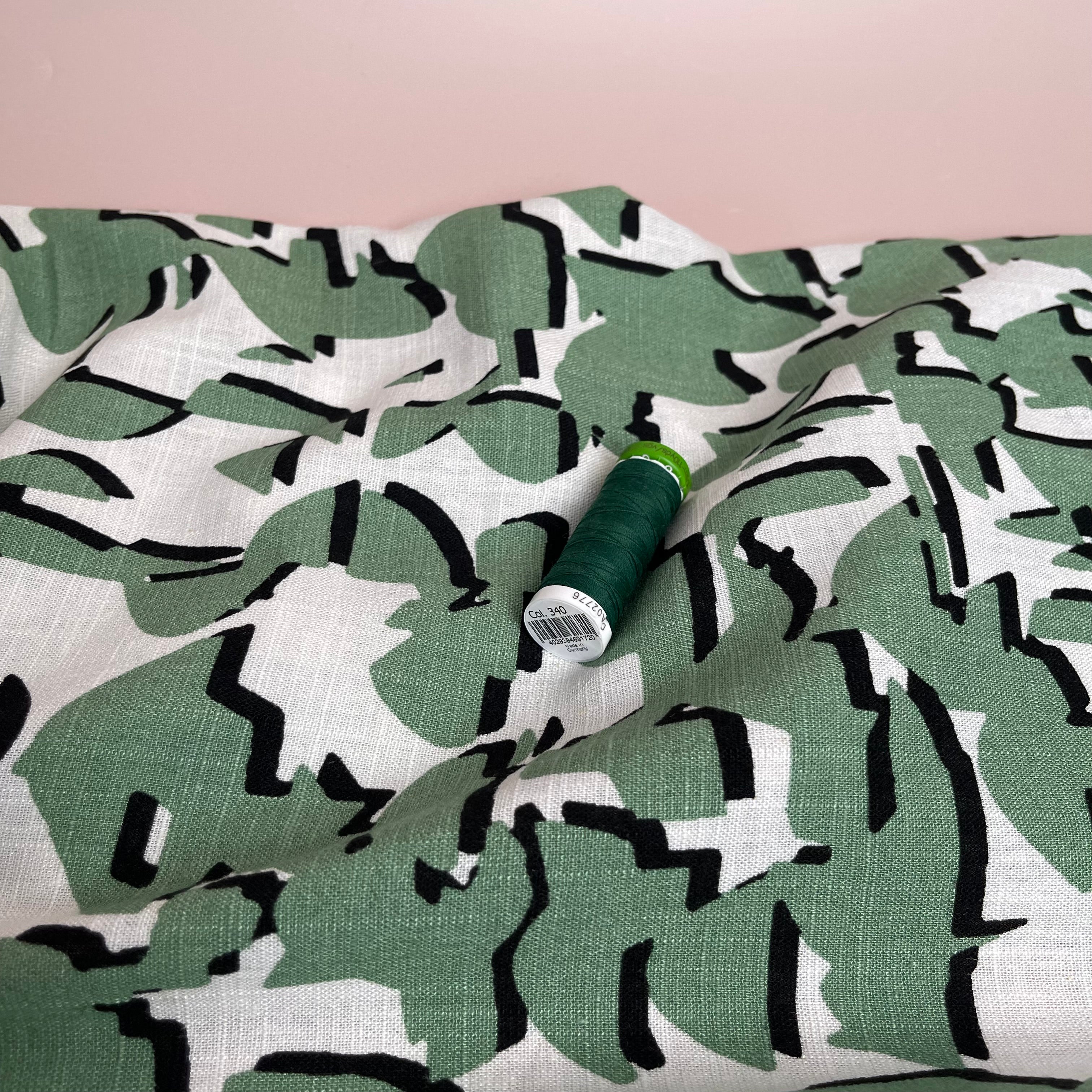 Shapes Green Linen Viscose Blend Fabric