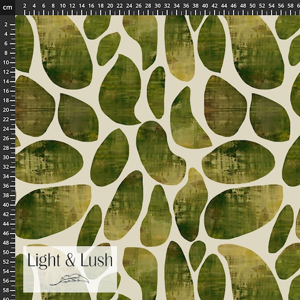 Light & Lush - Large Mossy Pebbles Viscose Twill Fabric