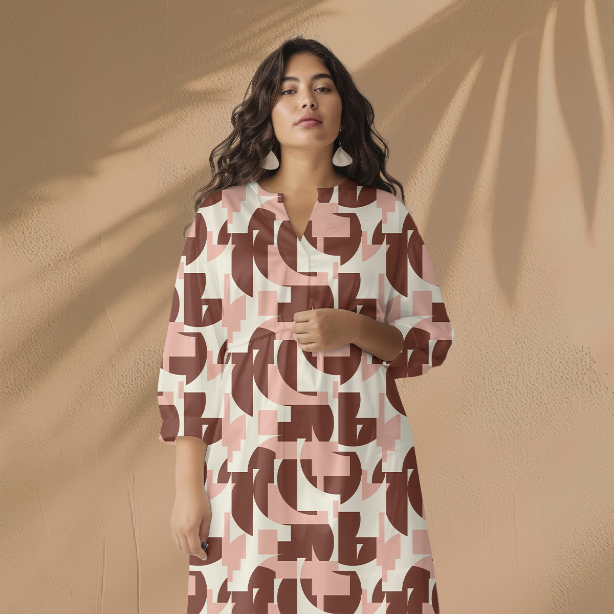 Light & Lush - Shapes Blush Viscose Twill Fabric