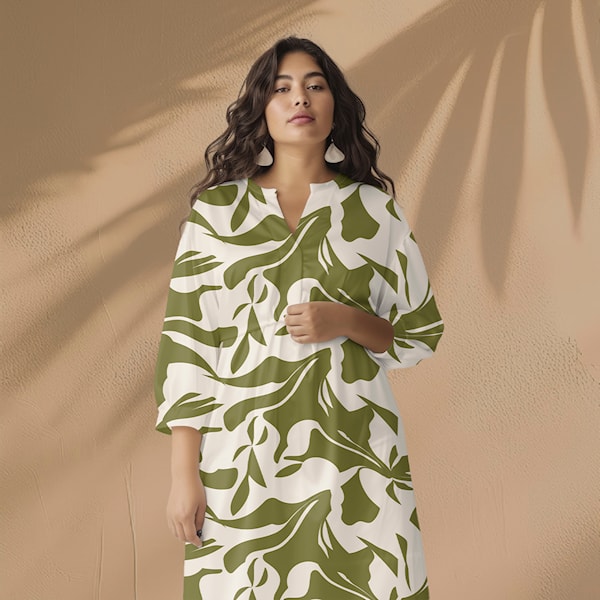 Light & Lush - Bold Leaves in Green Viscose Twill Fabric
