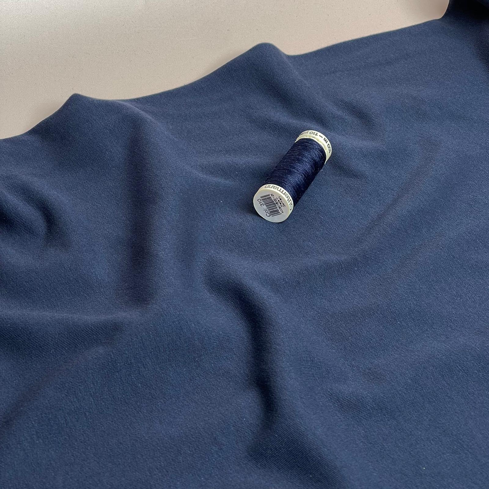 REMNANT 0.9 Metre - Brushed Cotton Sweat-shirting in Navy