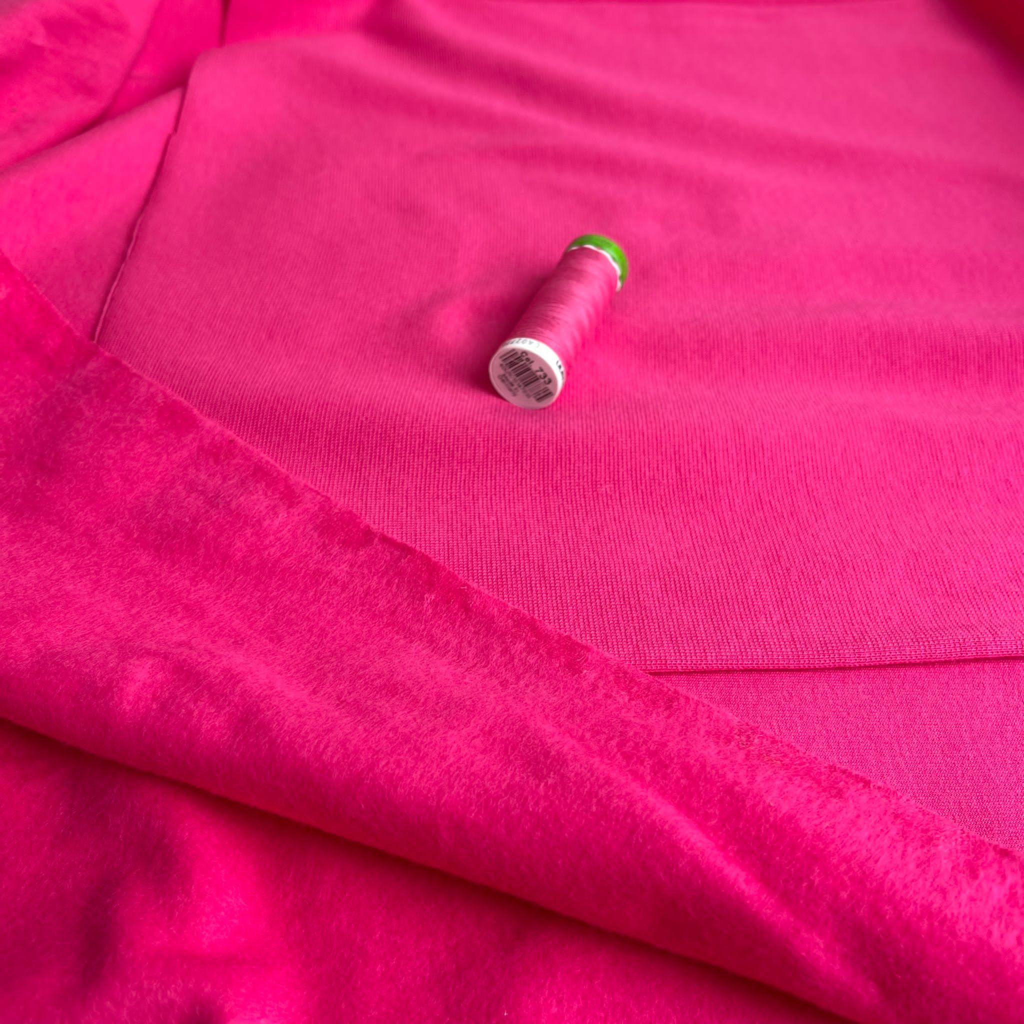 Peach Soft GOTS Organic Cotton Sweat-shirting in Fuchsia Pink