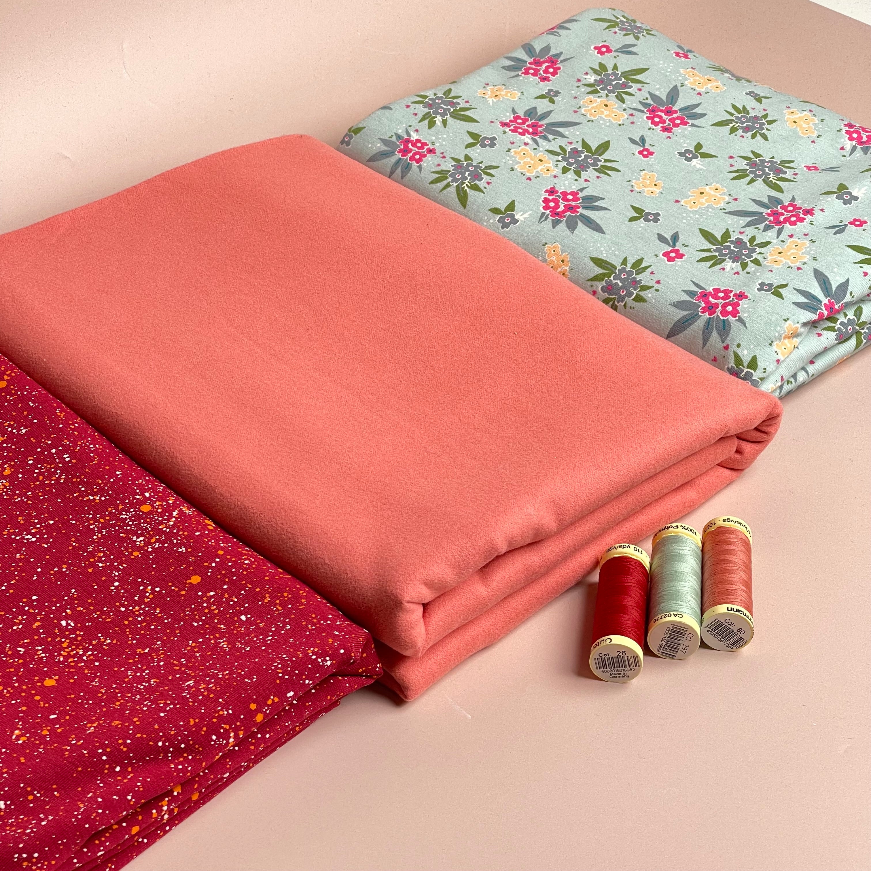 Limited Edition - Luxury Pyjama Kit with Printed Cotton Jersey and Pink Clay Flannel