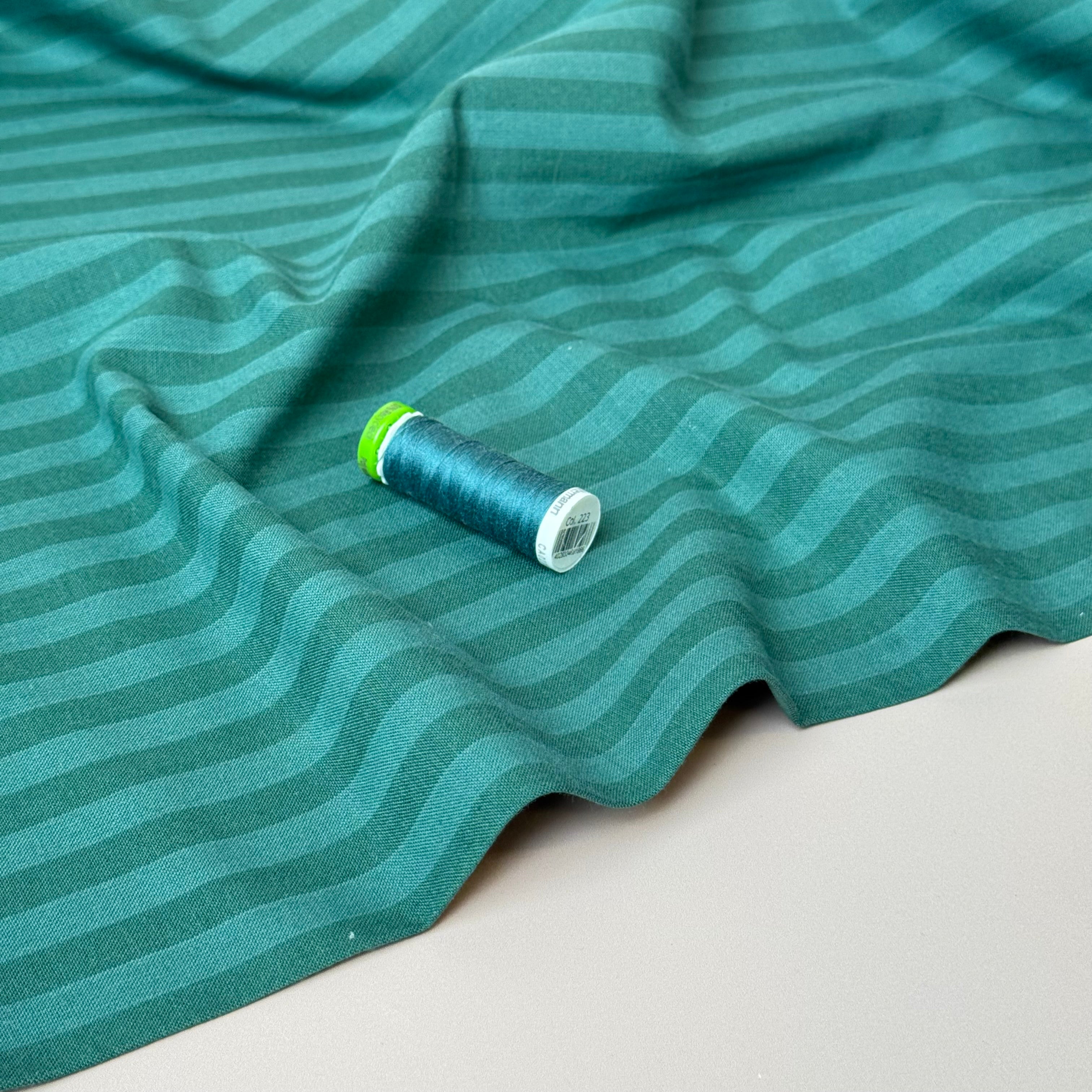 Fableism Supply Co - Sun Stripes in Bottle Green Yarn Dyed Cotton