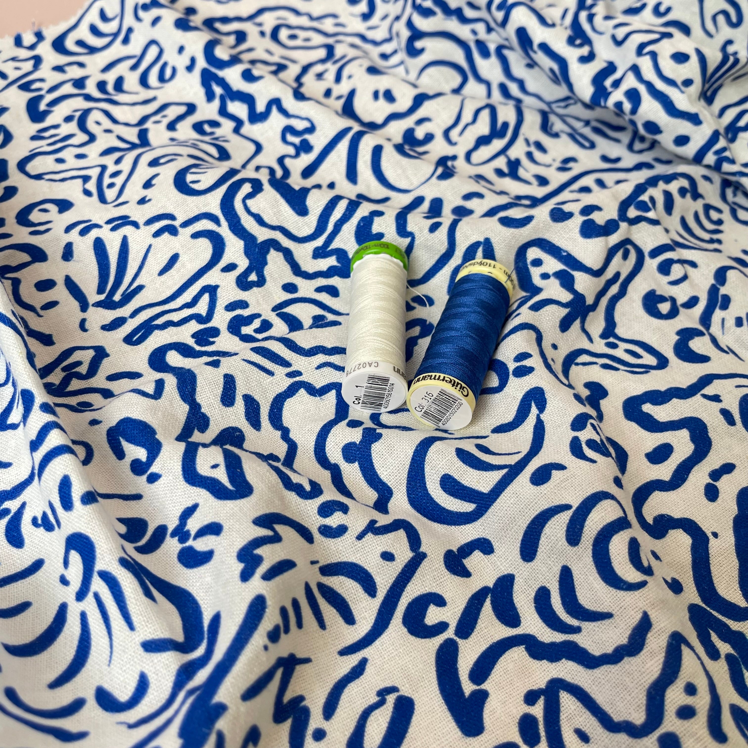Sewing Kit - RAMONA Dress in Sealife Linen Viscose