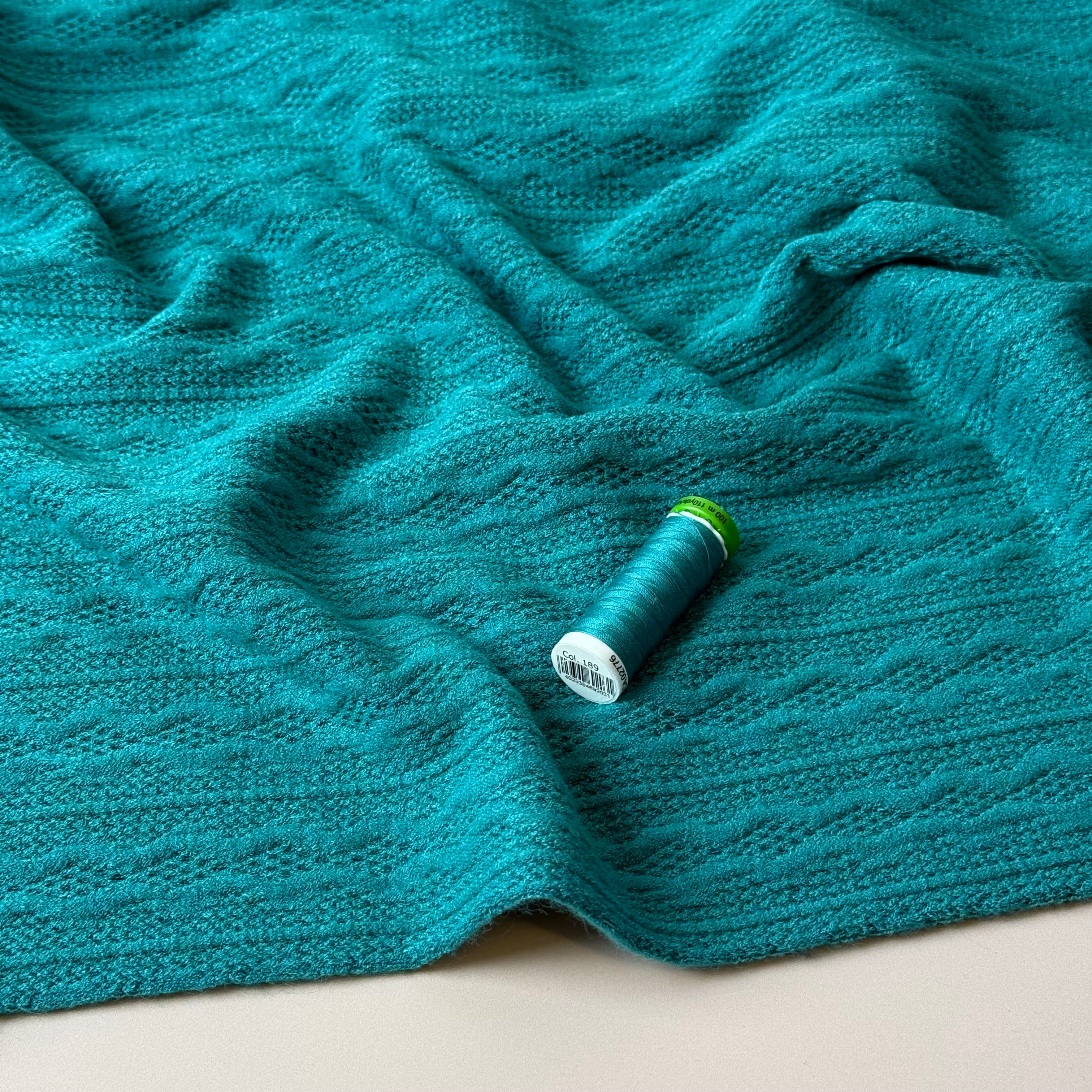 Lace Viscose Blend Sweater Knit in Teal