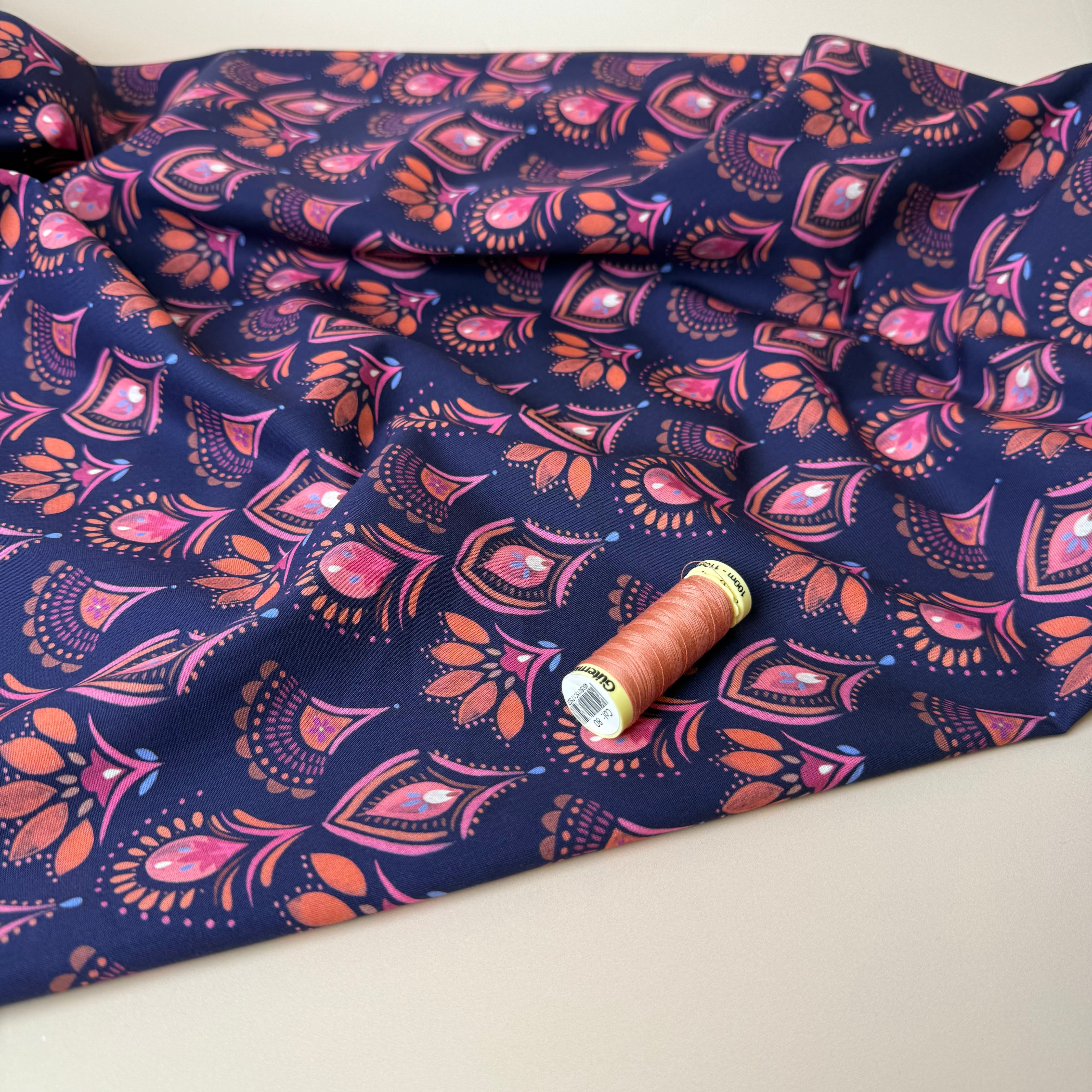 Ornament Flowers Fine Cotton Poplin Fabric