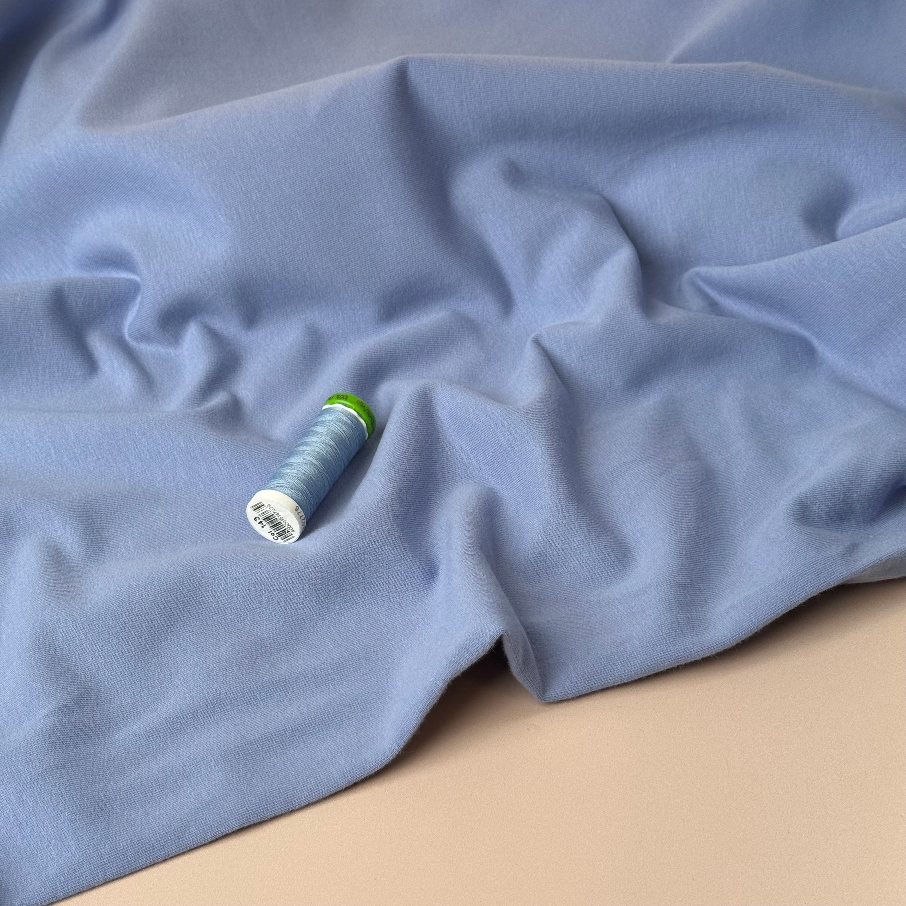 Peach Soft GOTS Organic Cotton Sweat-shirting in Light Lavender
