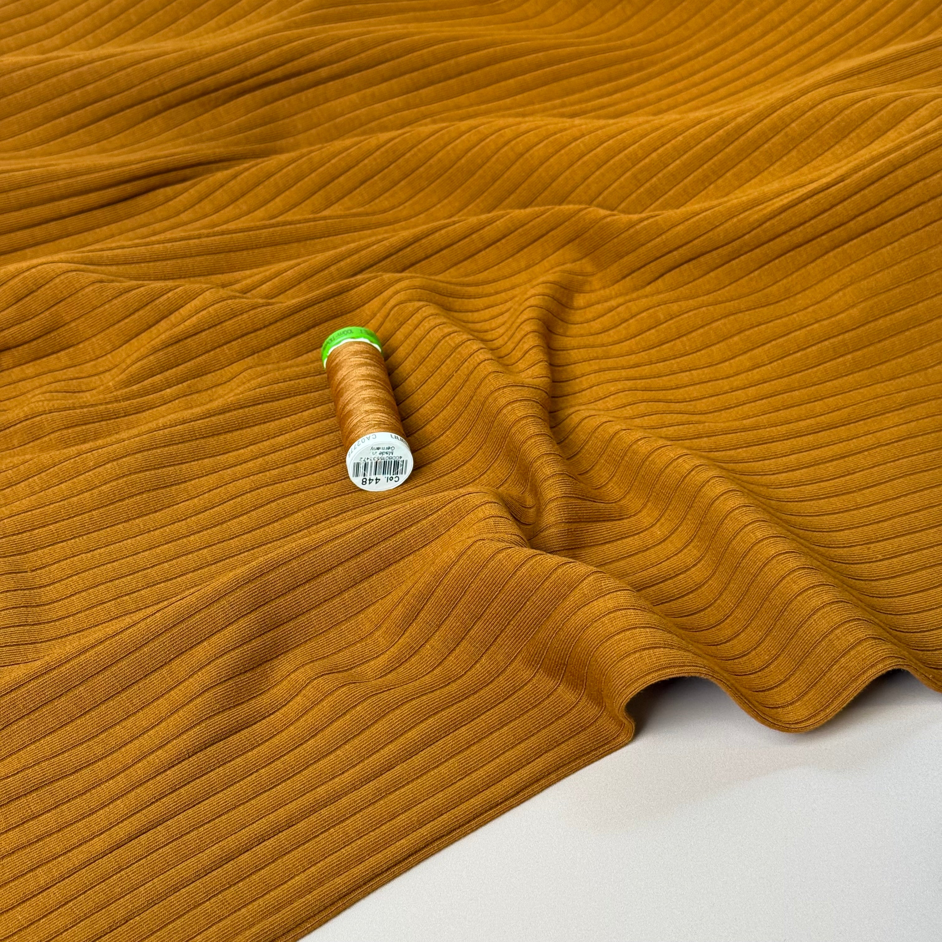 Caramel Cotton Ribbed Jersey