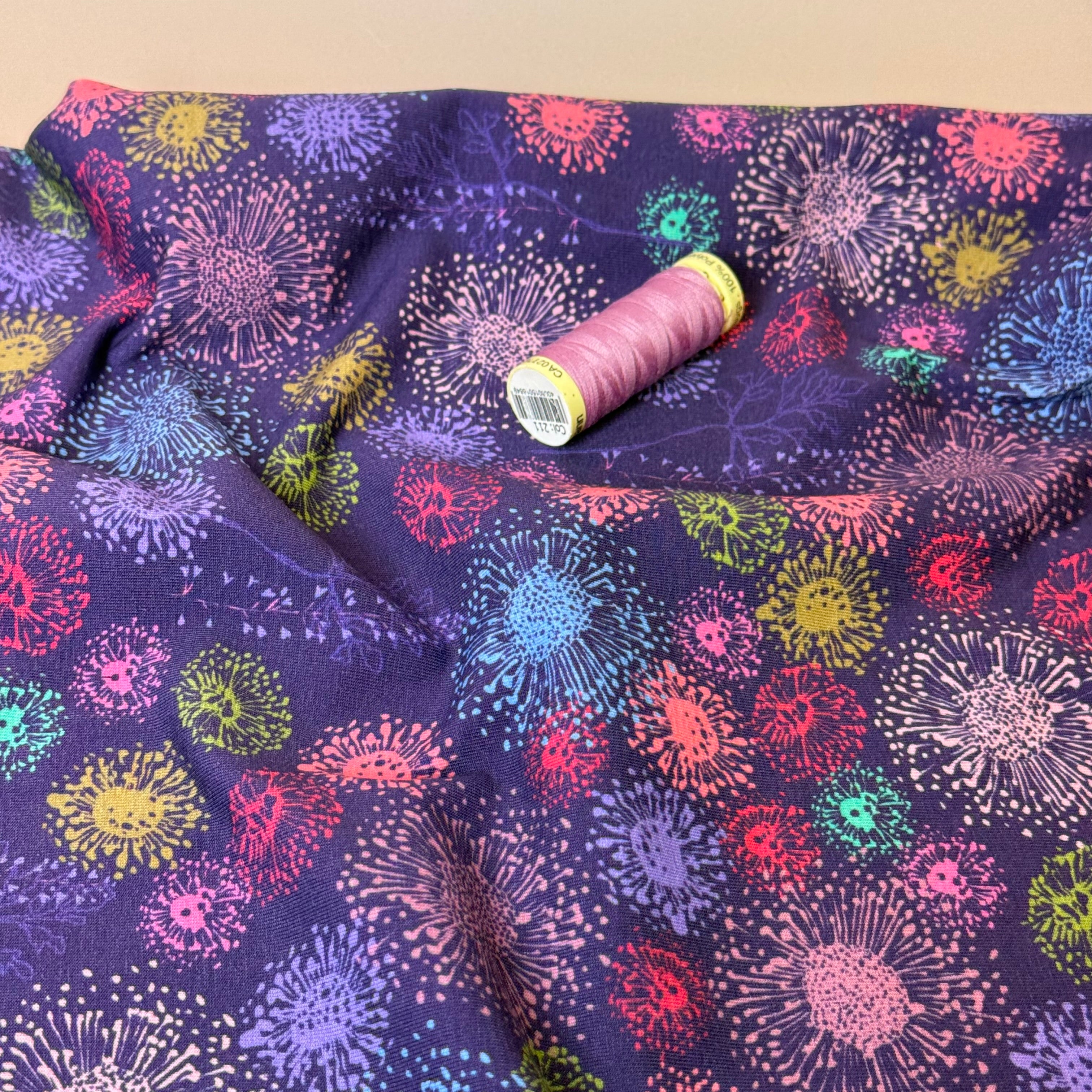 Danish Design - Rainbow Fireworks Cotton Jersey Fabric