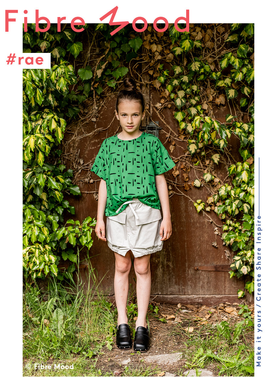 REMNANT 0.2 Metre - Fibre Mood Dashes and Dots Green ECOVERO™ Viscose