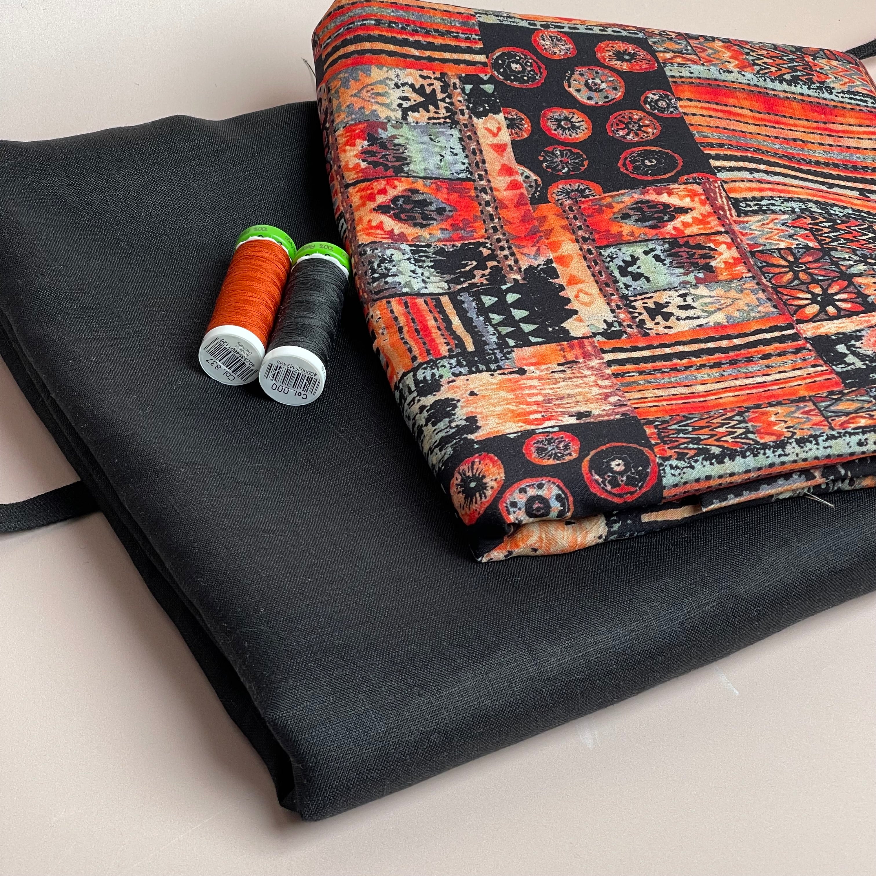 Black Pure Fine Linen Fabric