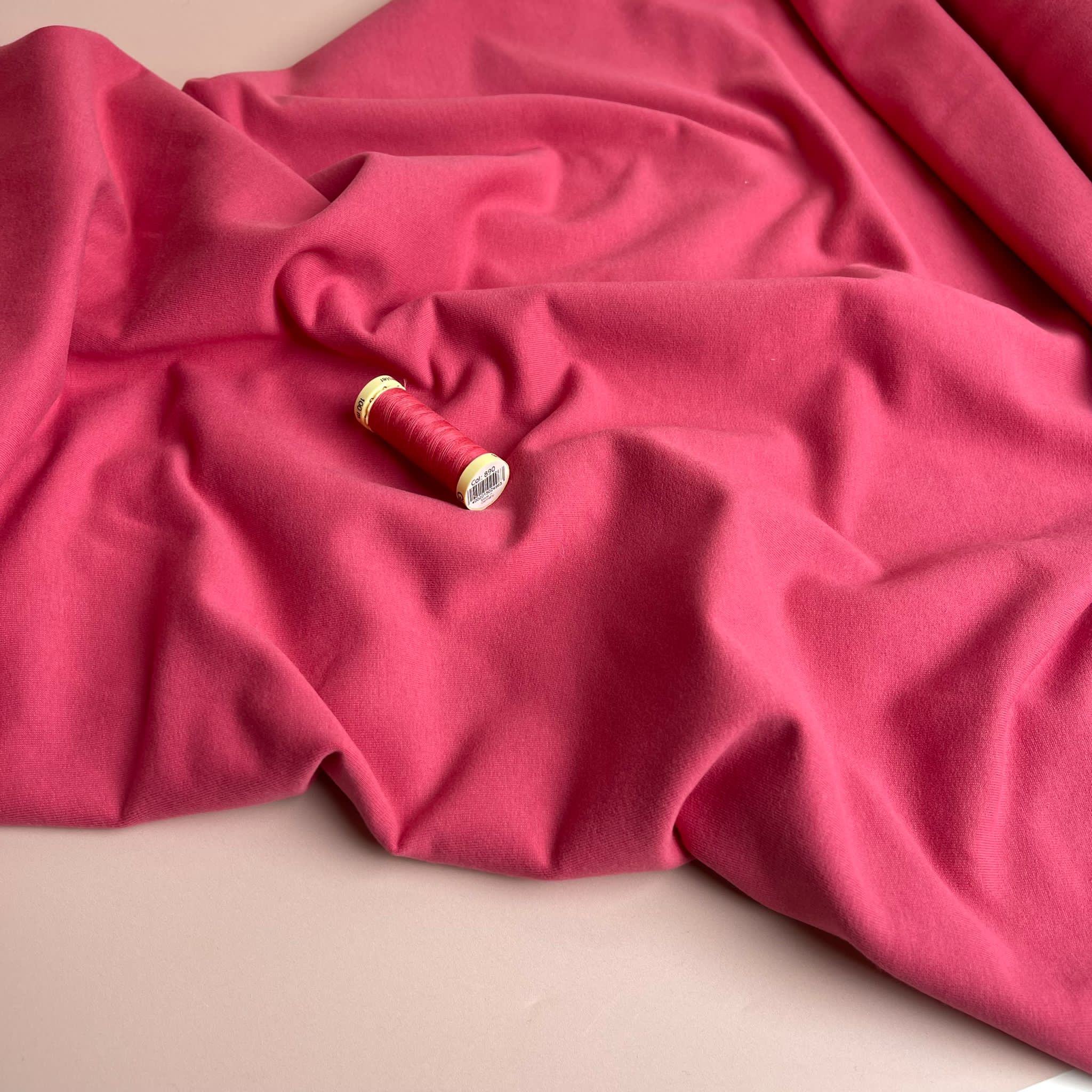 Peach Soft GOTS Organic Cotton Sweat-shirting in Candy Pink