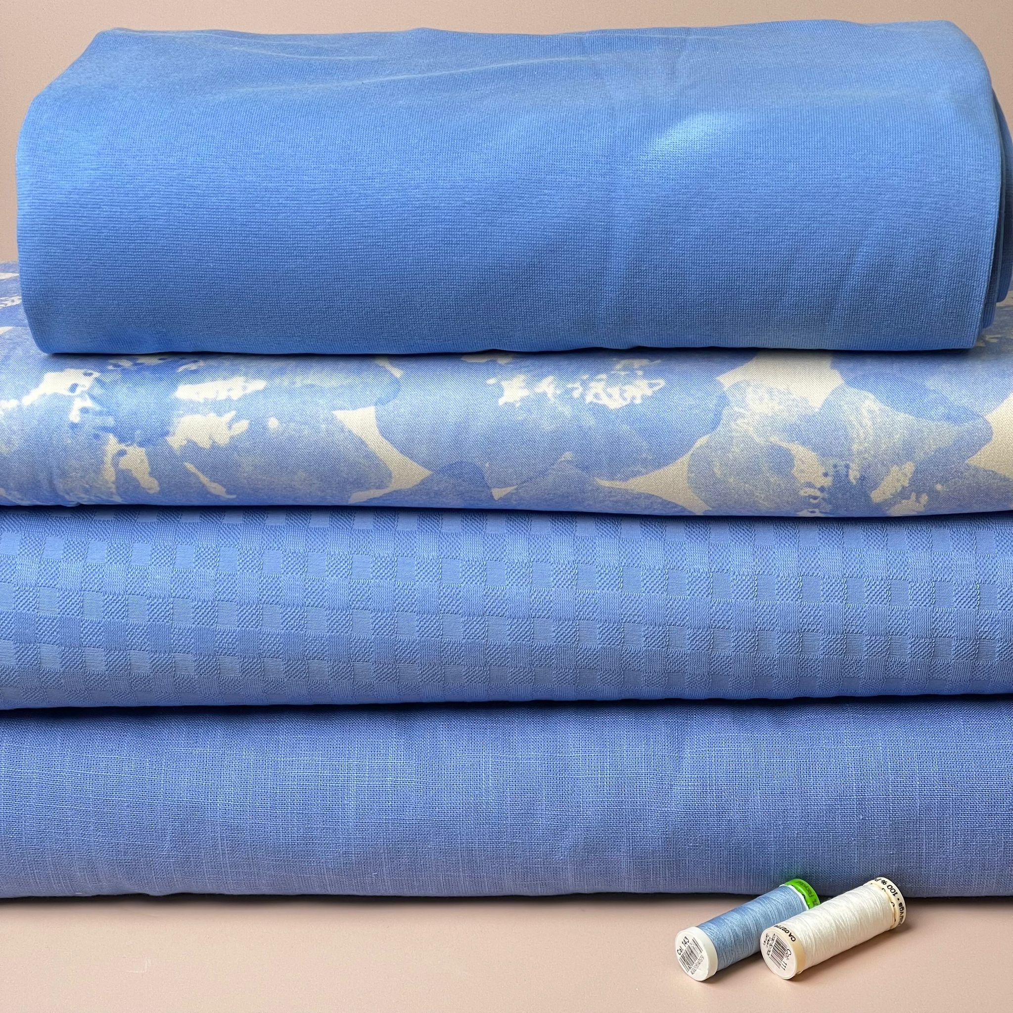 Breeze Sky Haze - Enzyme Washed Linen Cotton Fabric