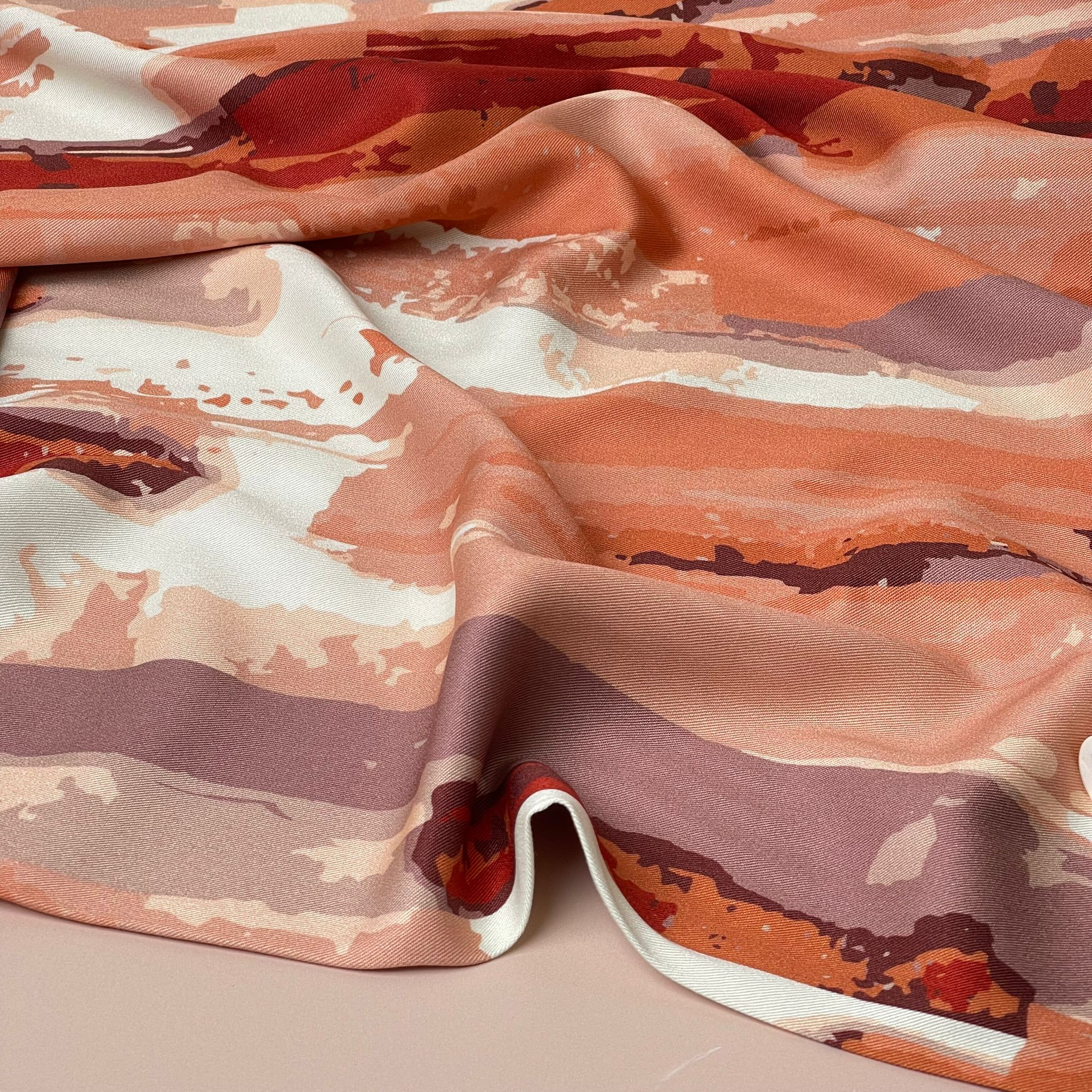 REMNANT 0.85 Metre - Light & Lush - Summer Sunset Viscose Twill Fabric