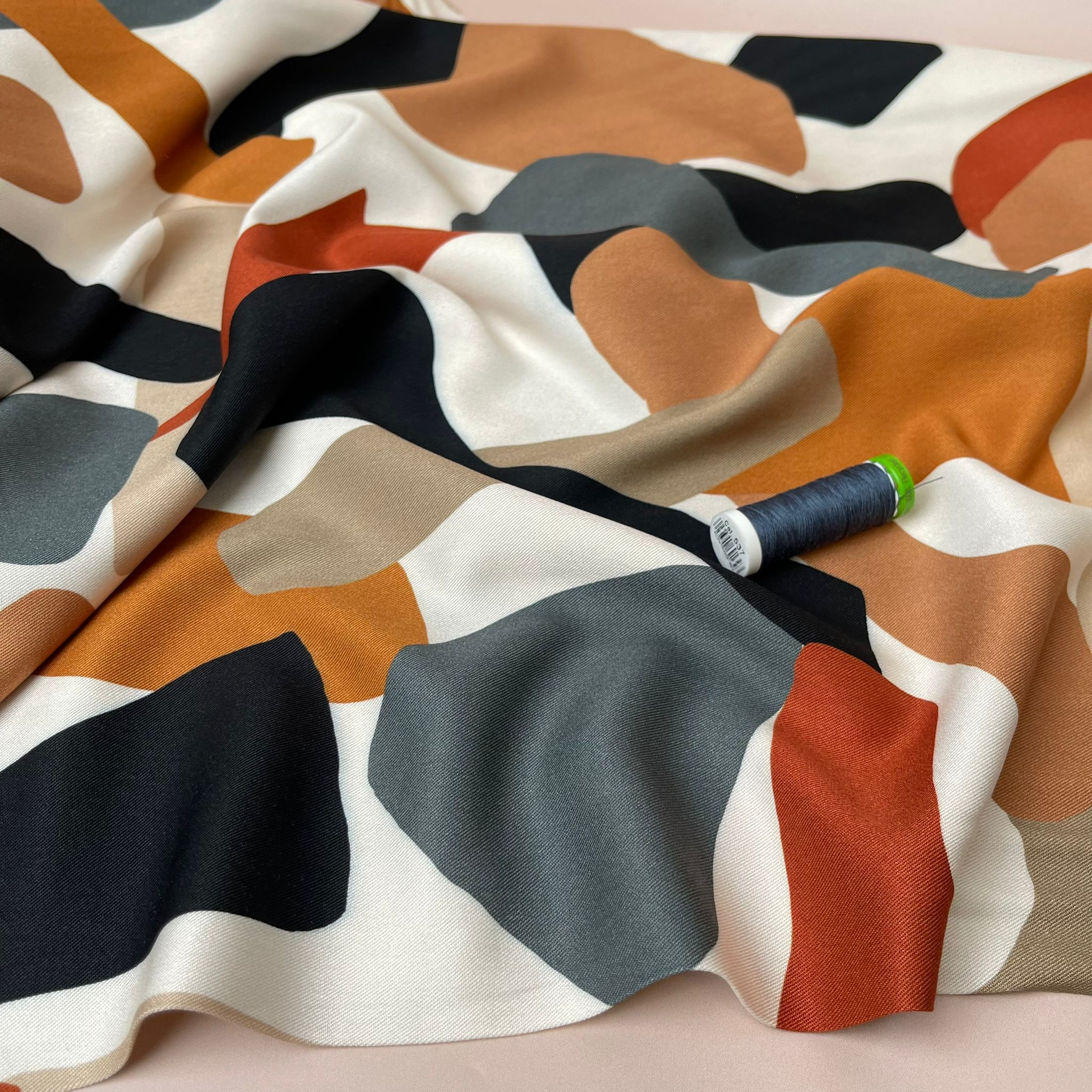 REMNANT 0.66 Metre - Light & Lush - Rustic Pebbles Viscose Twill Fabric