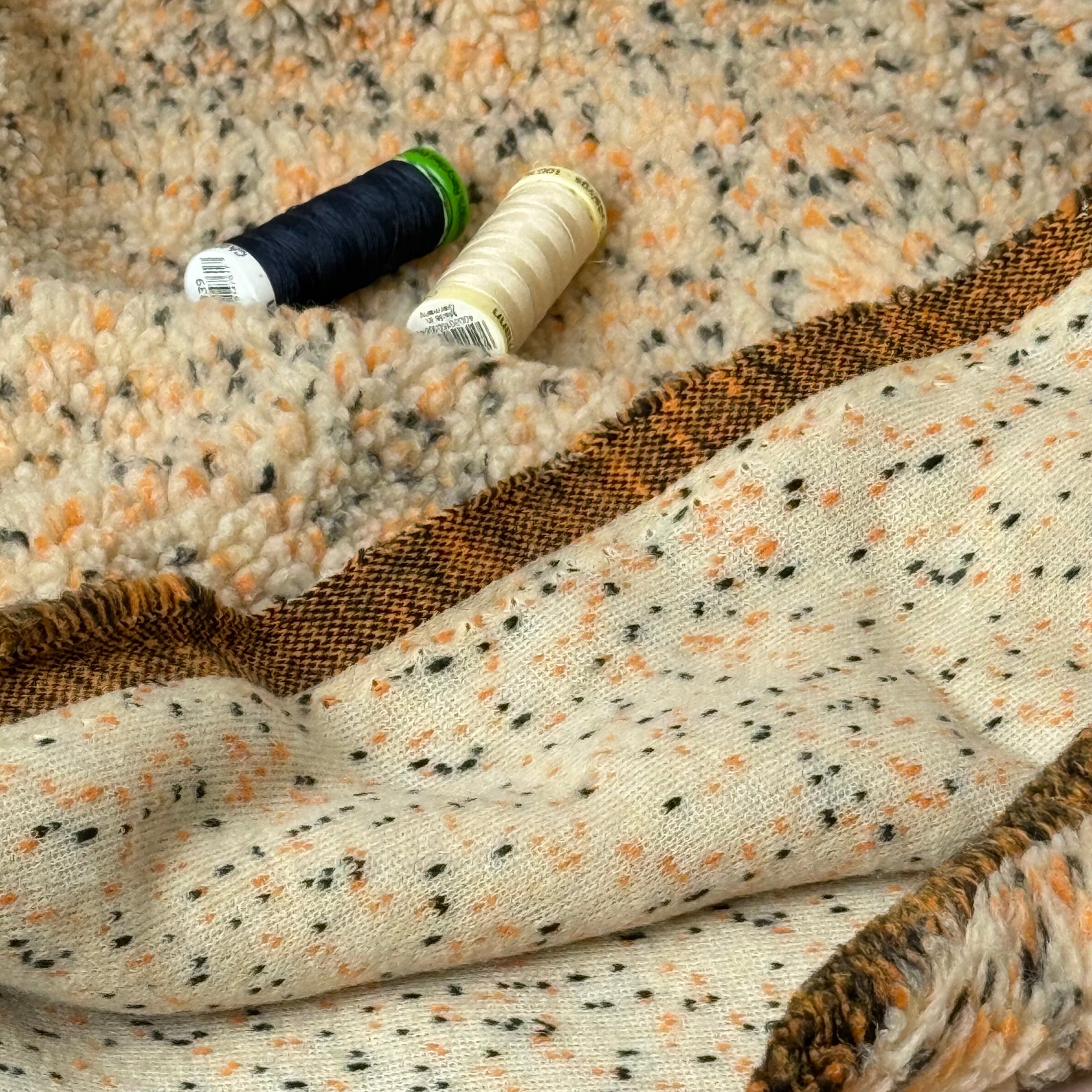 Speckles Beige Teddy Coating Fabric