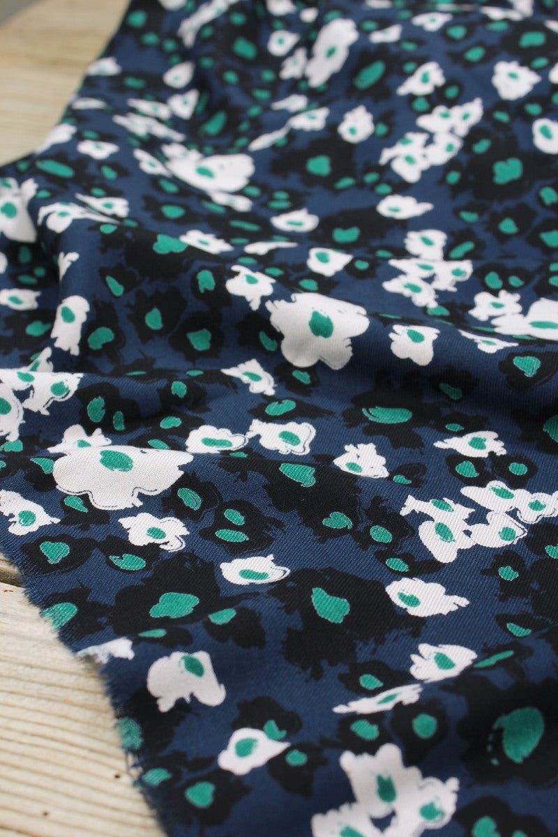 REMNANT 0.85 Metre - Églantine & Zoé - Carlota Atlantic Blue ECOVERO™ Viscose Twill Fabric