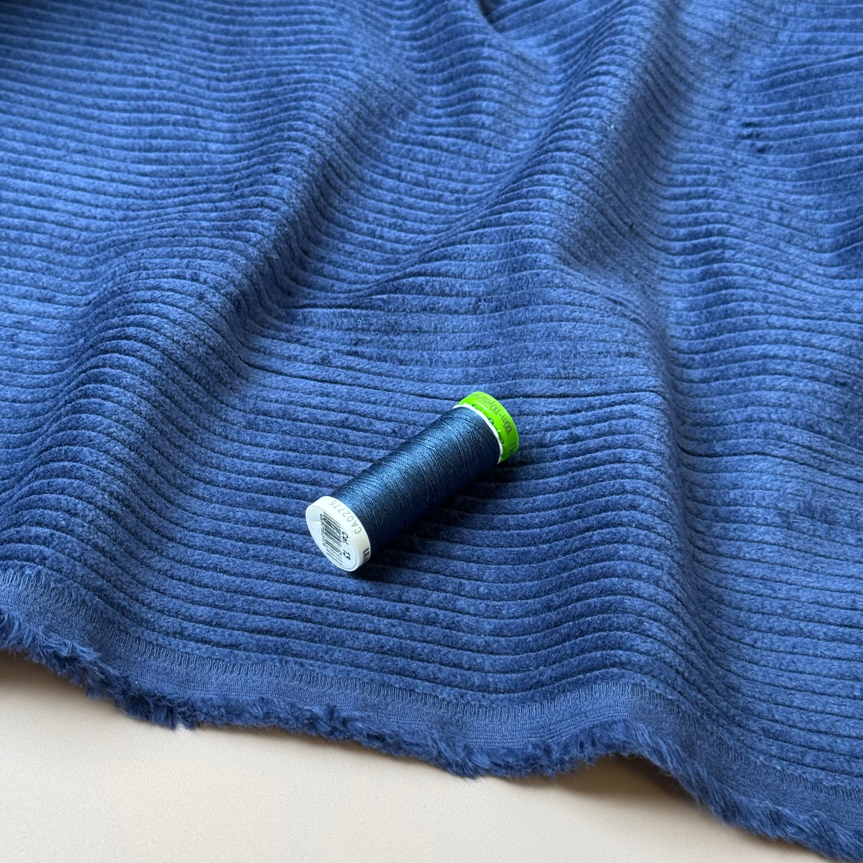 Pure Cotton Washed Corduroy 4.5W in Dark Blue