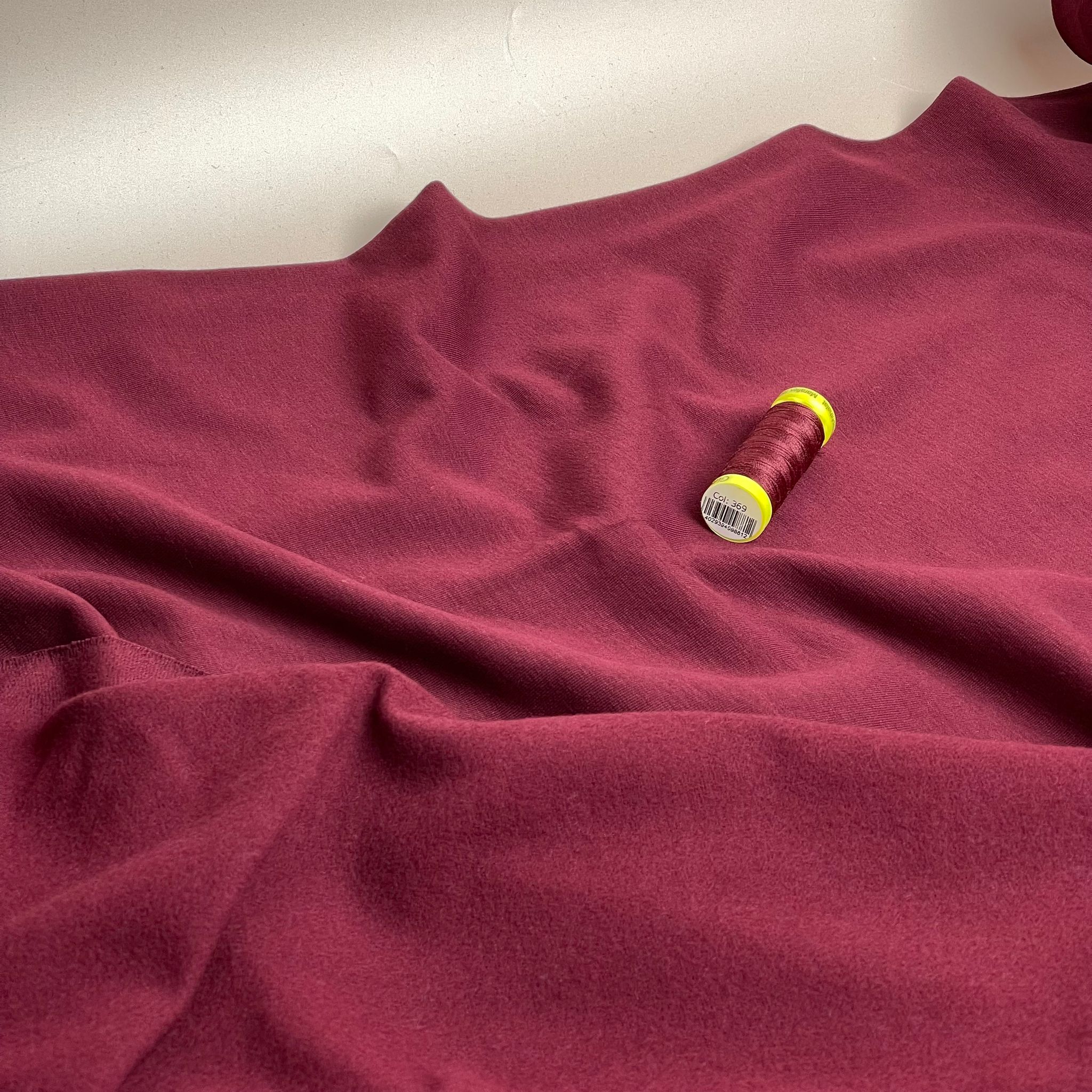Brushed Cotton Sweatshirting in Burgudy