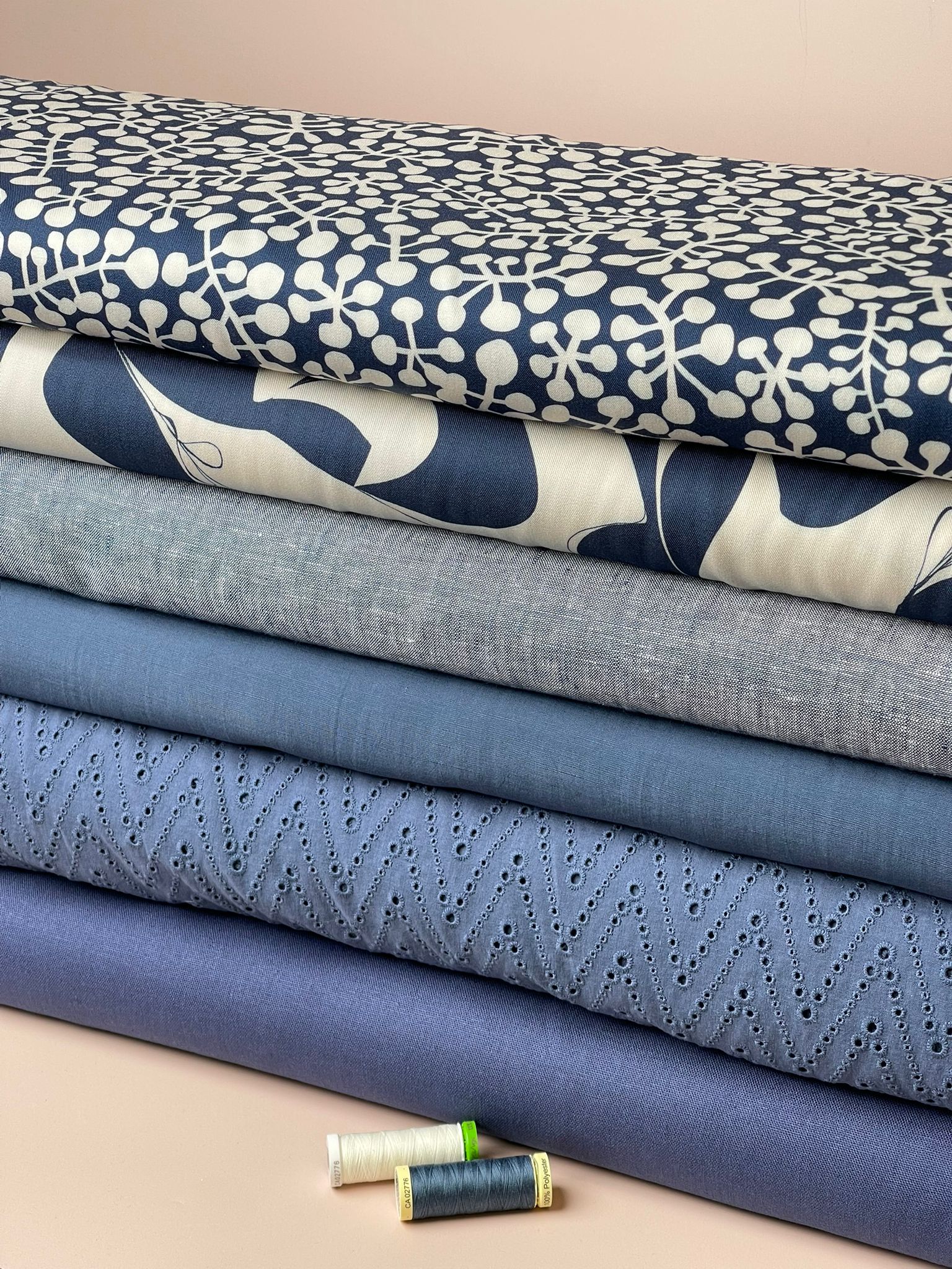 Light & Lush -Abstract Swirls Viscose Twill Fabric