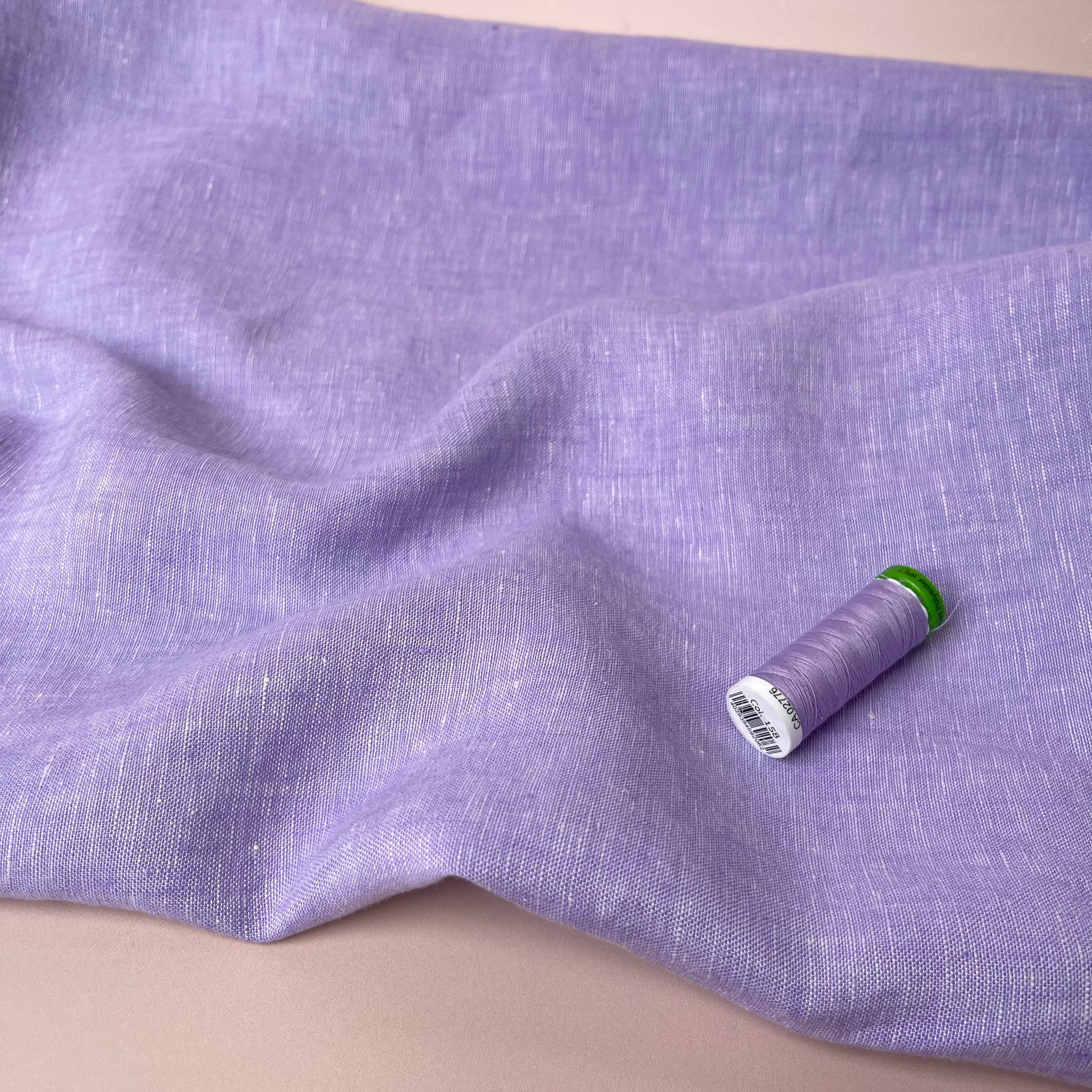 Yarn Dyed Pure Linen Fabric in Lilac