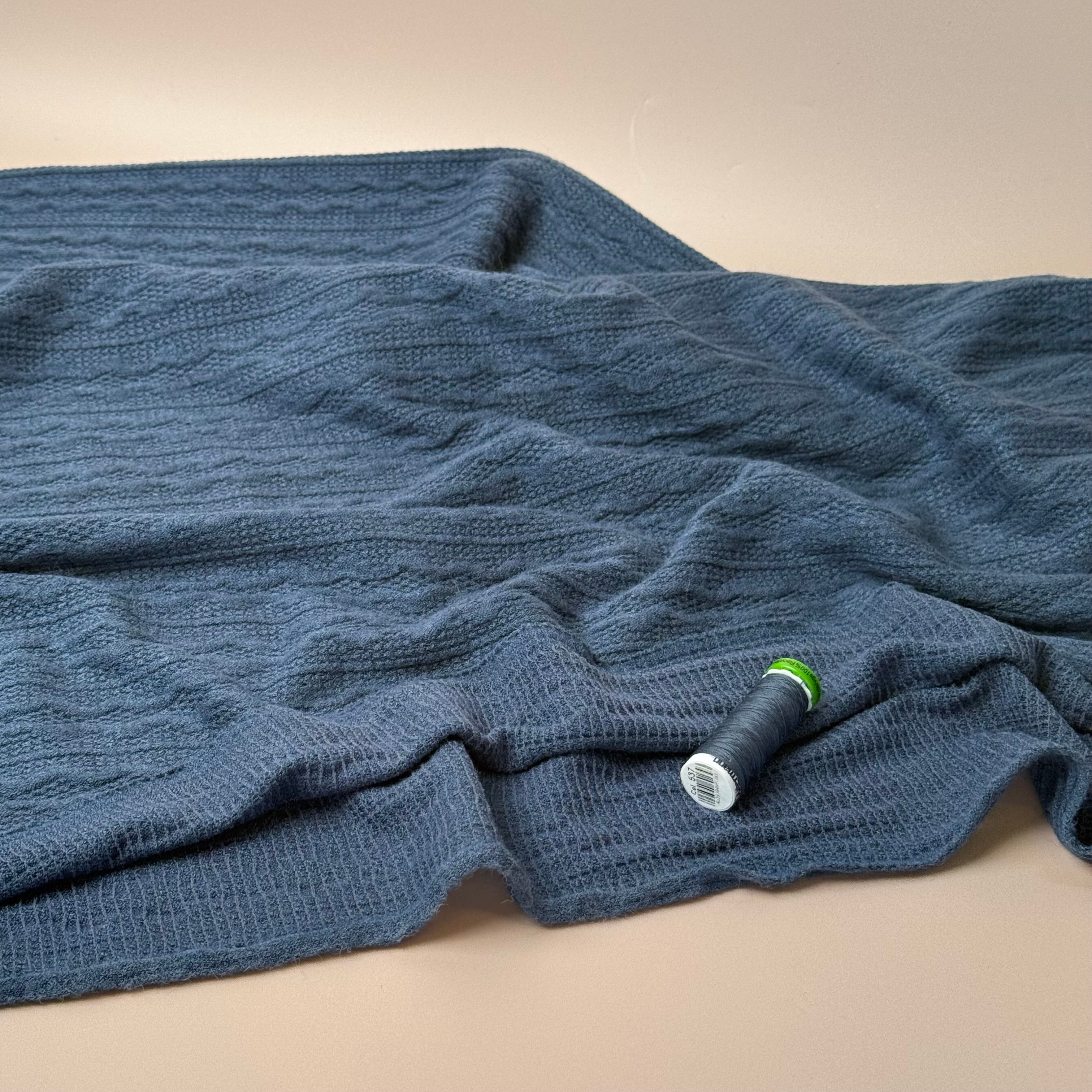 Lace Viscose Blend Sweater Knit in River Blue