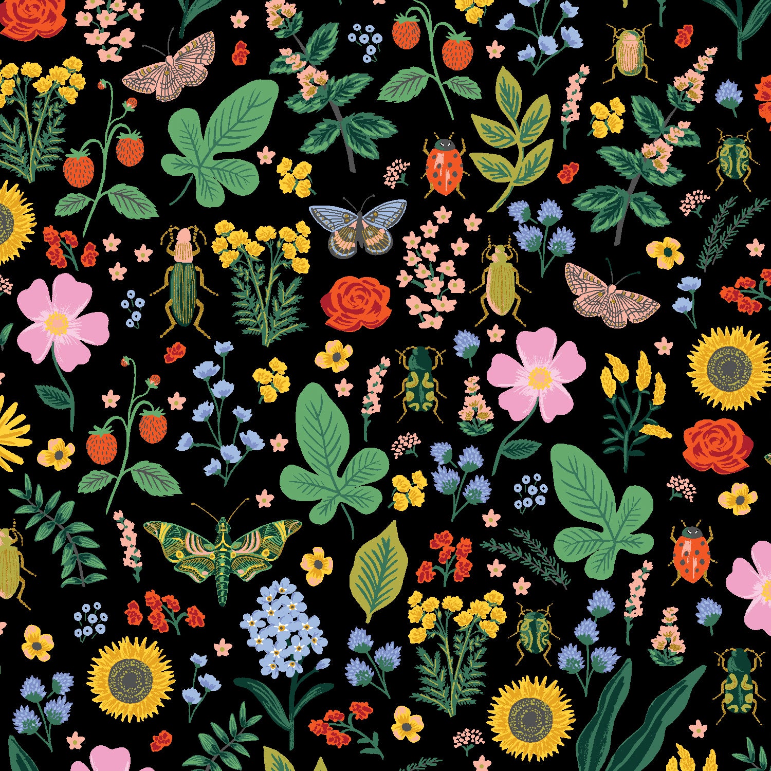 Rifle Paper Co - Curio Garden Black Metallic Cotton