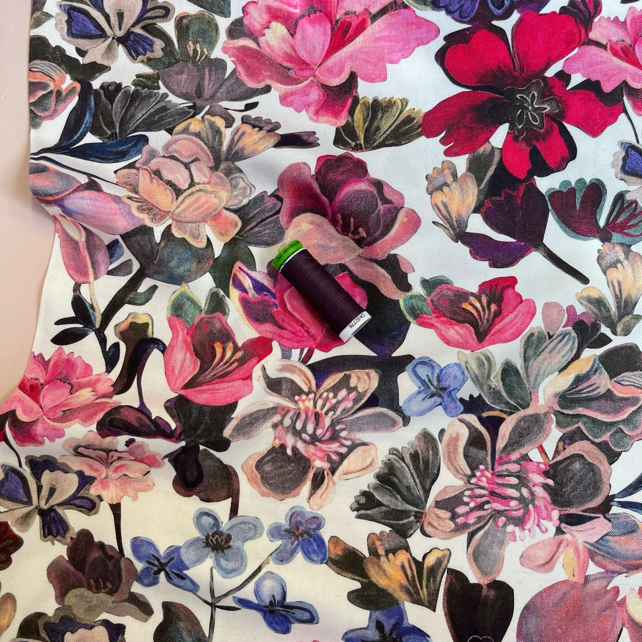 Vintage Blooms Viscose Linen Fabric