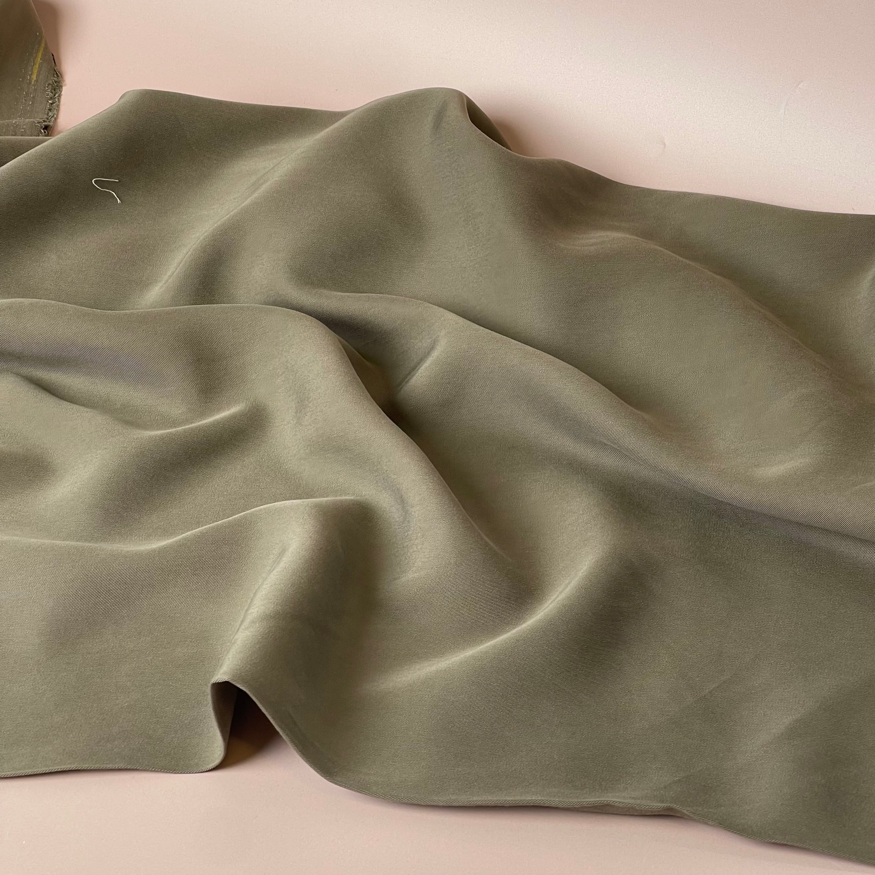 REMNANT 1.8 Metres - Lush in Olive TENCEL™ Lyocell Sandwashed Twill