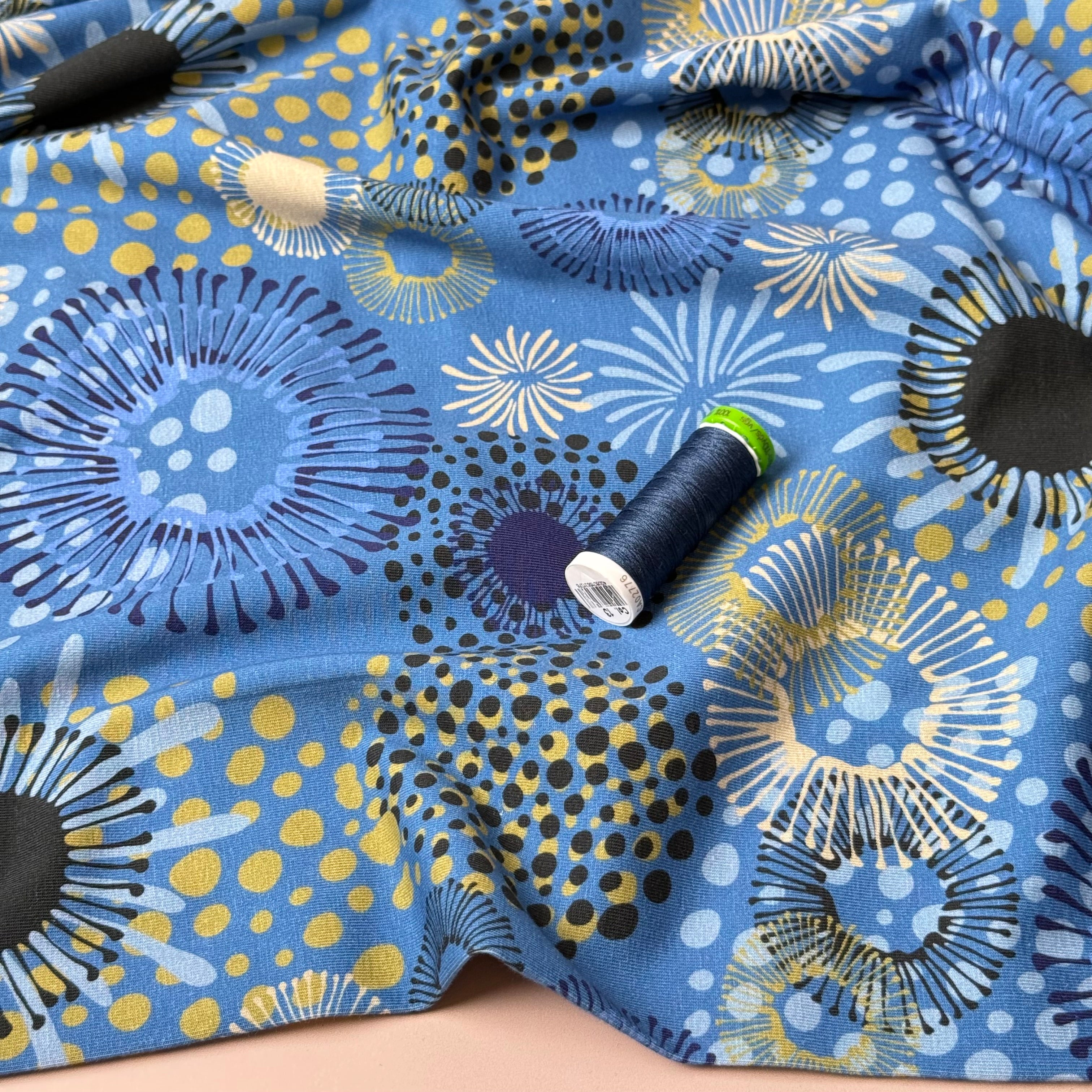 Danish Design - Fireworks Blue Cotton Jersey