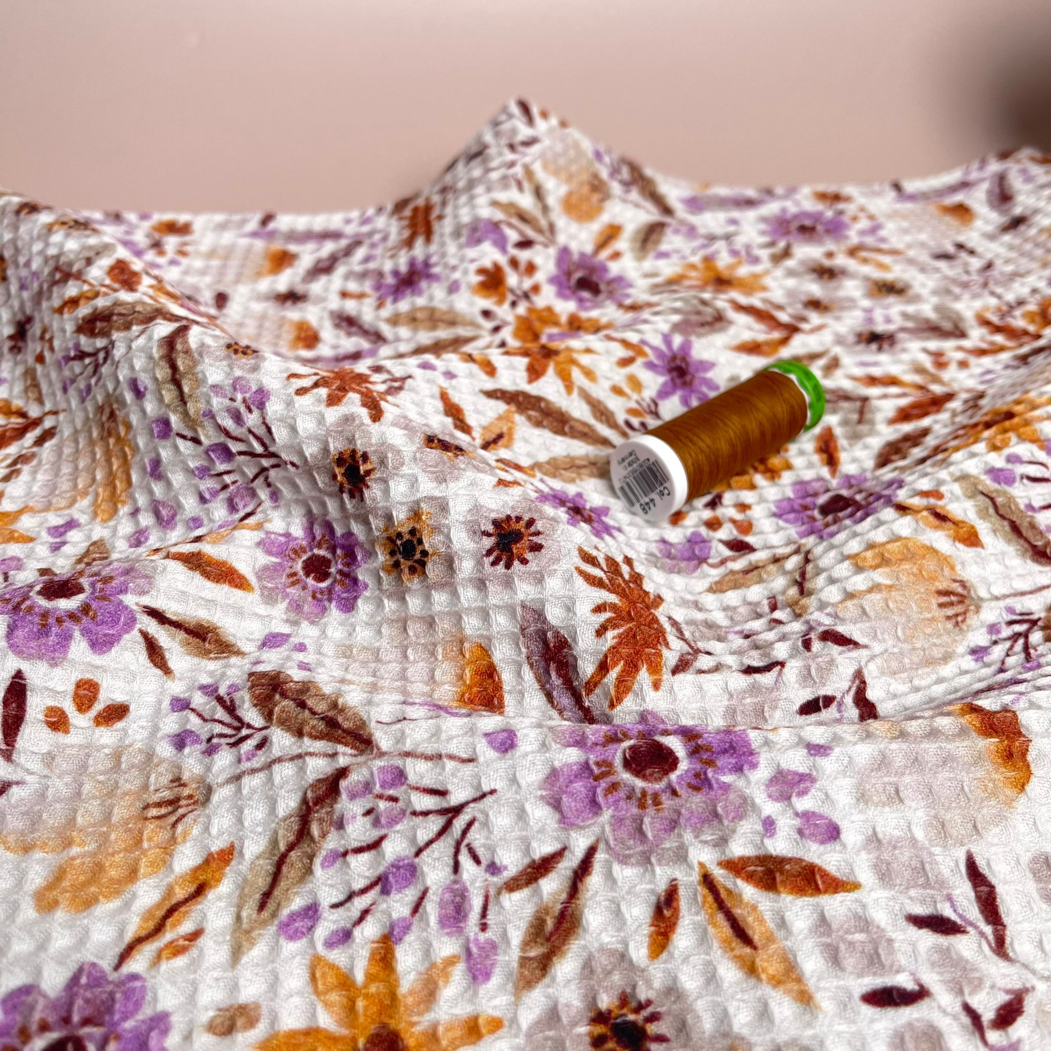 Autumn Floral Pure Cotton Waffle Fabric