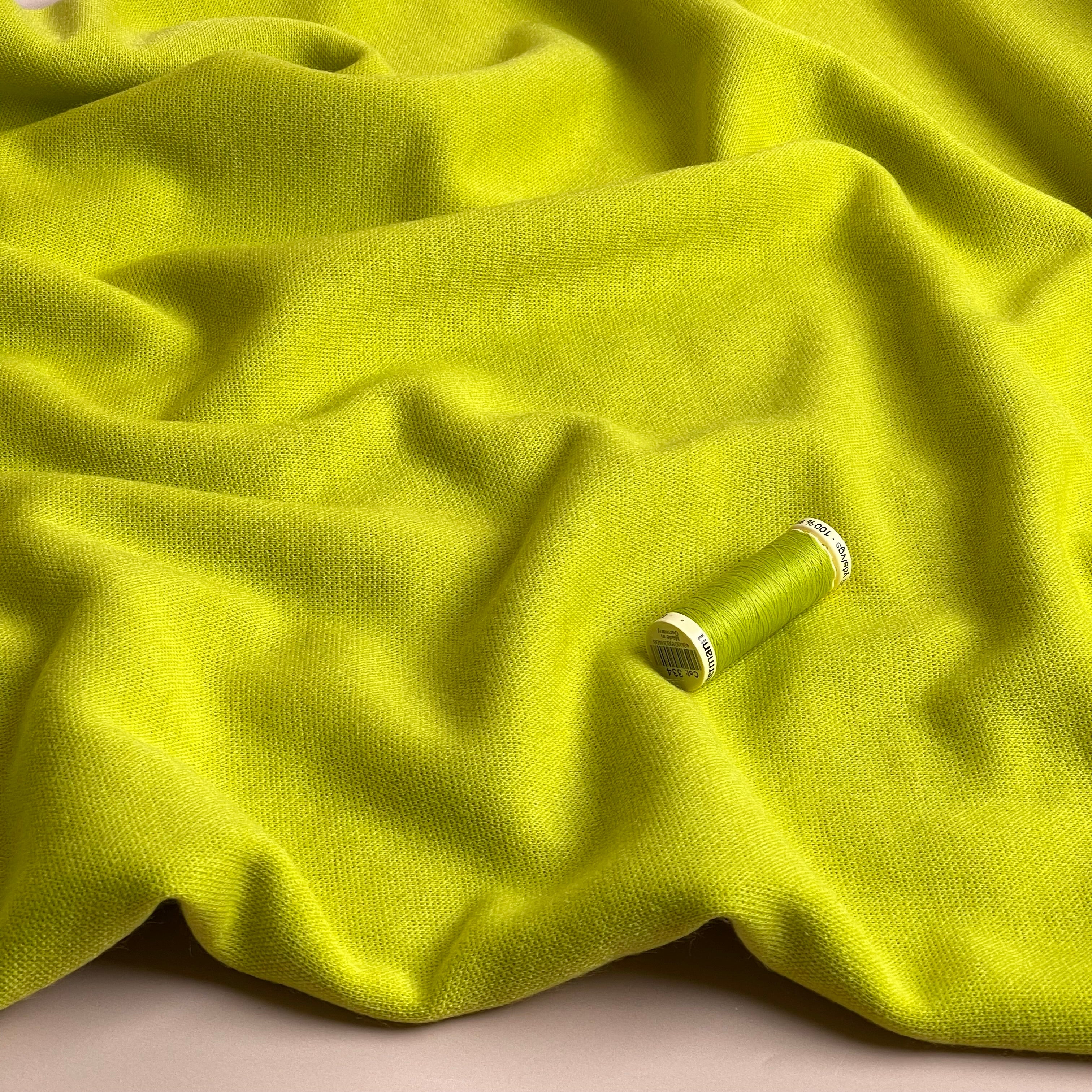 REMNANT 0.22 Metre - Soft Touch Viscose Blend Sweater Knit in Lime