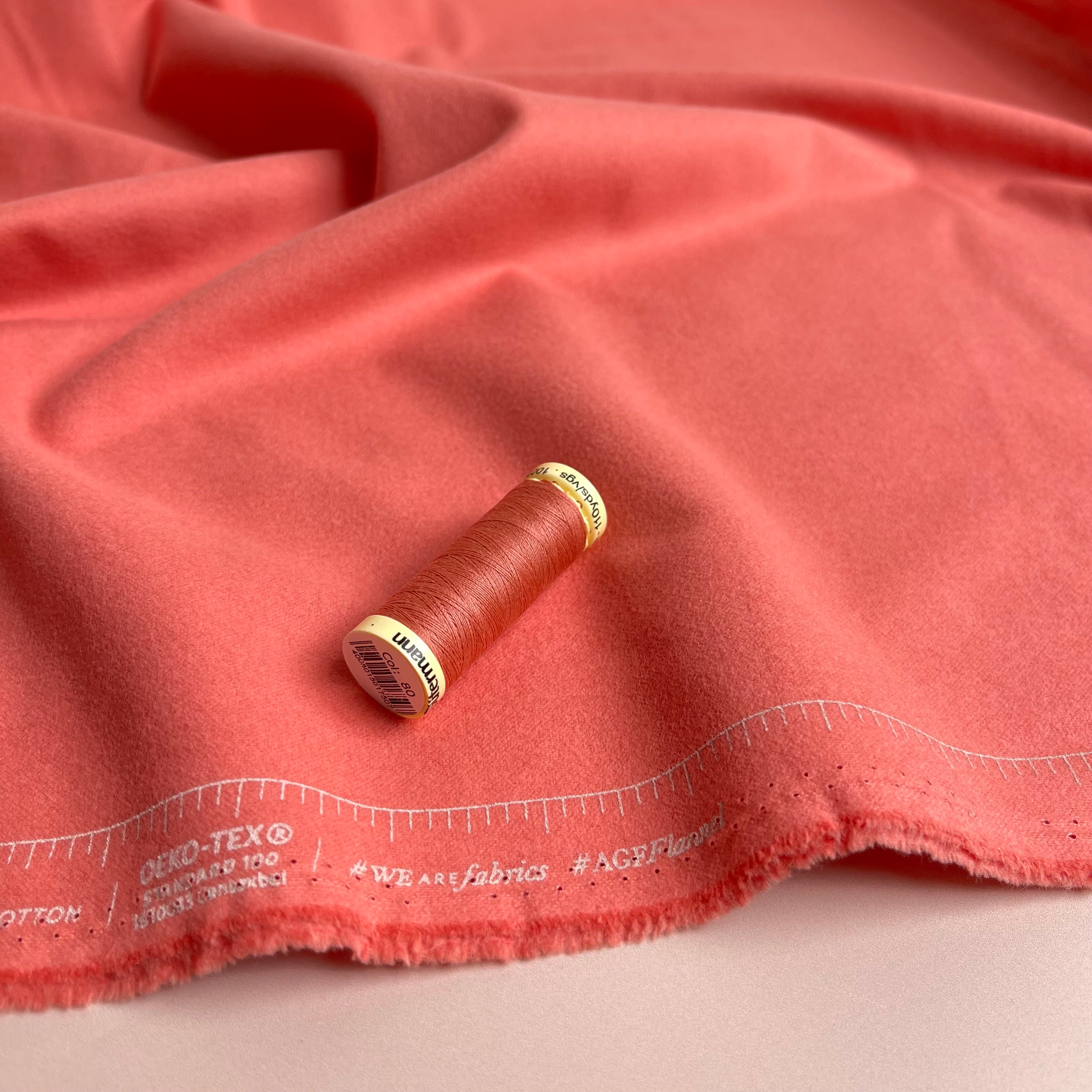 Art Gallery Fabrics - Pink Clay Plain Brushed Cotton Flannel
