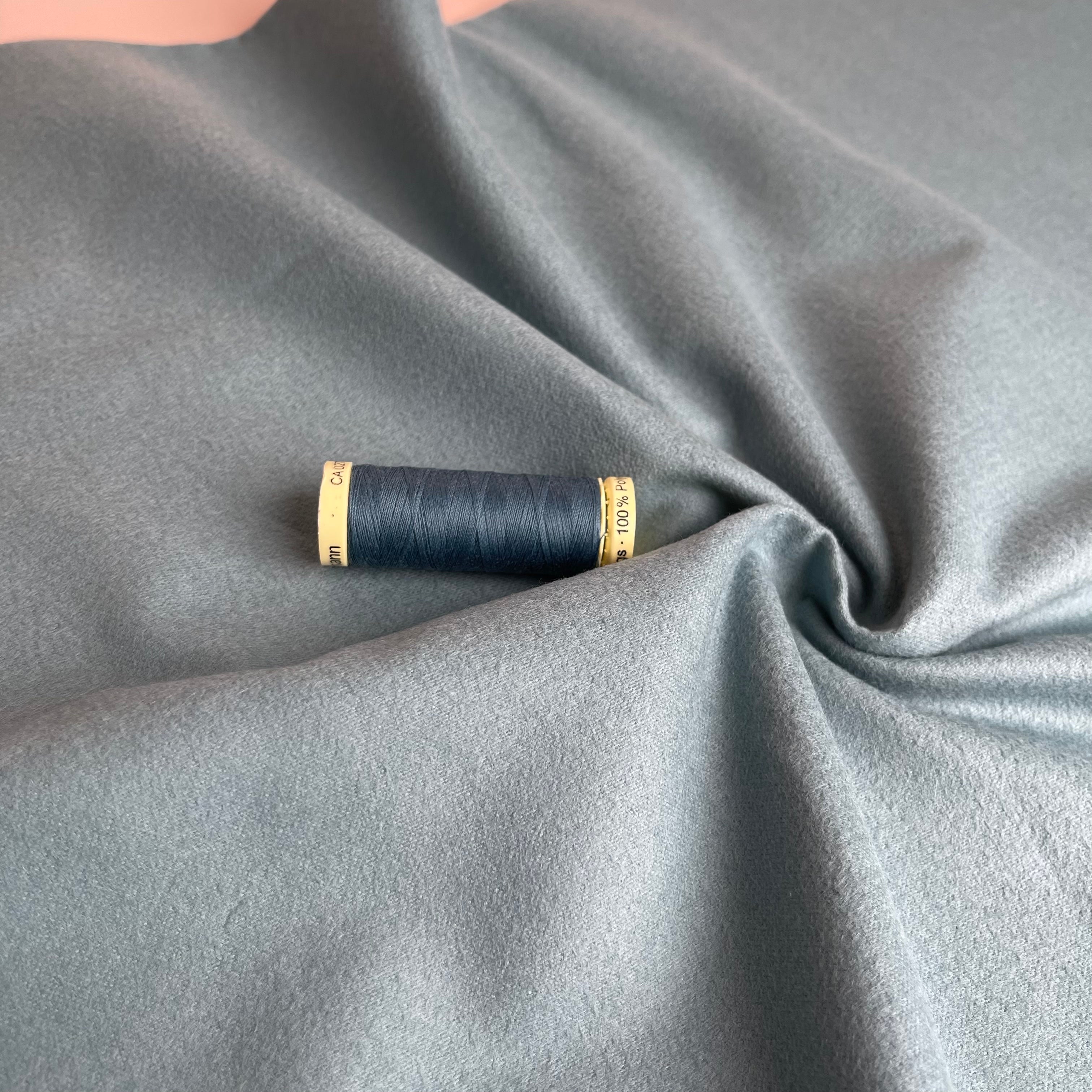 Art Gallery Fabrics - Retro Blue Plain Brushed Cotton Flannel