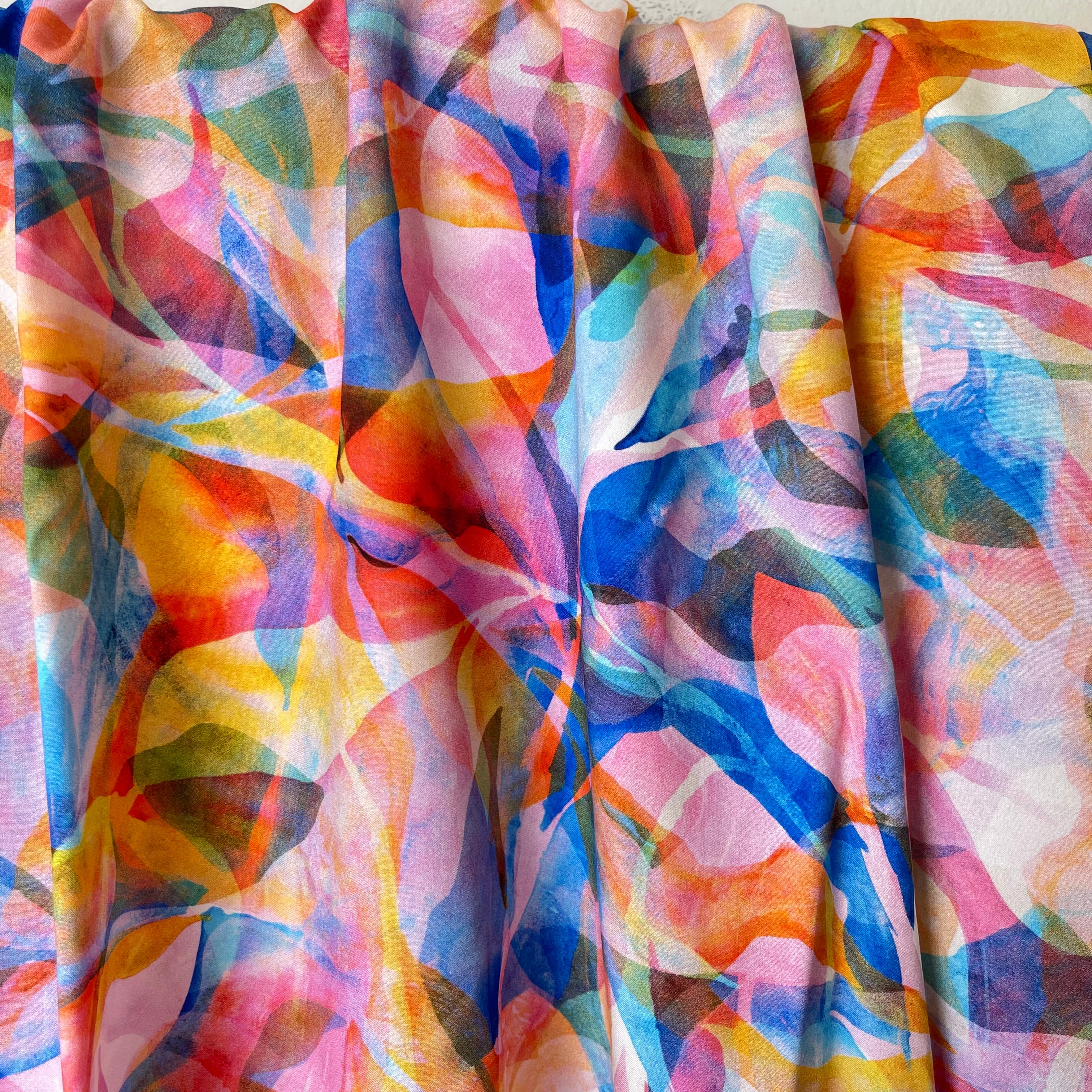 Summer Party - Painted Foliage Sunrise Original Viscose Fabric