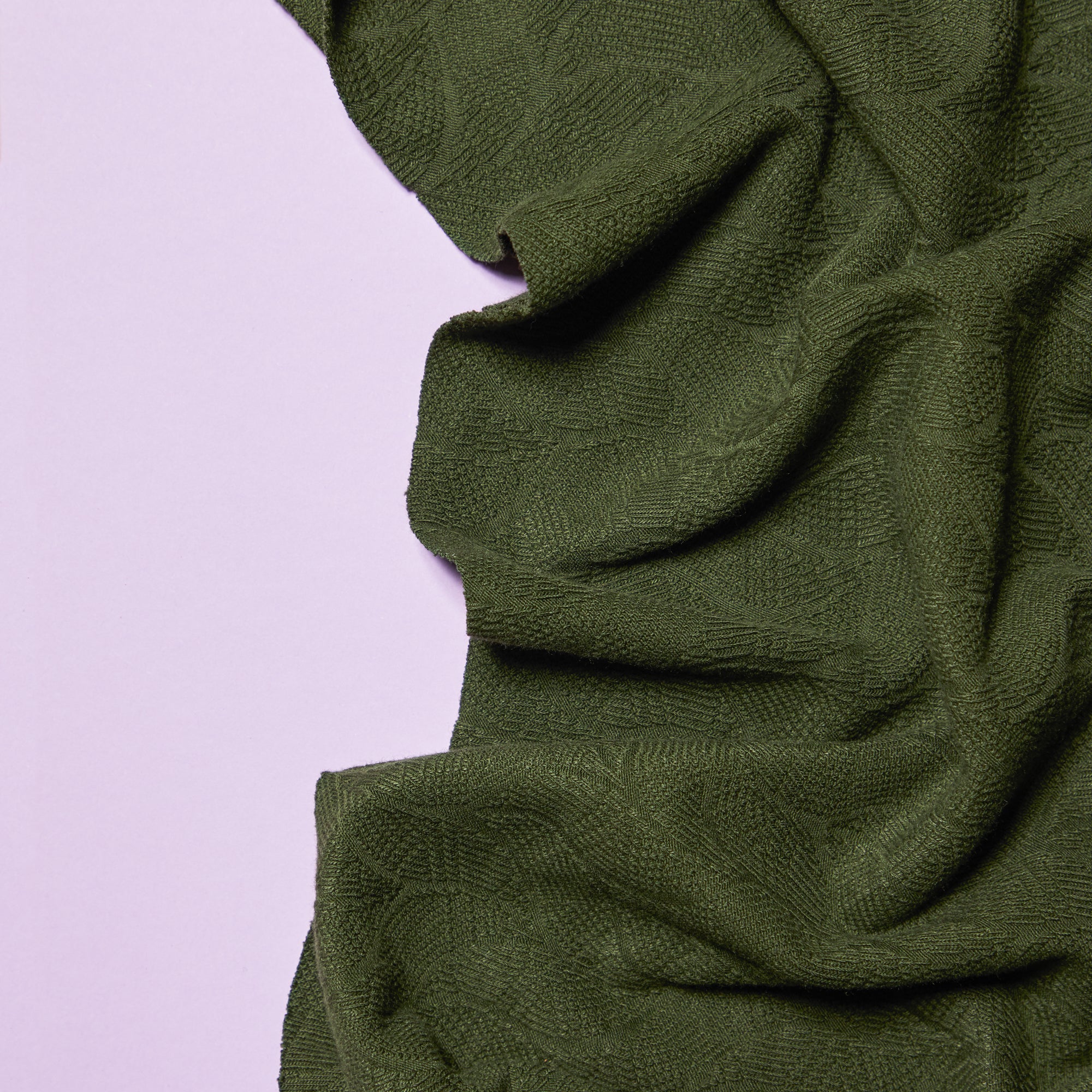 Mind The MAKER - Organic Leaf Jacquard Knit in Khaki Green
