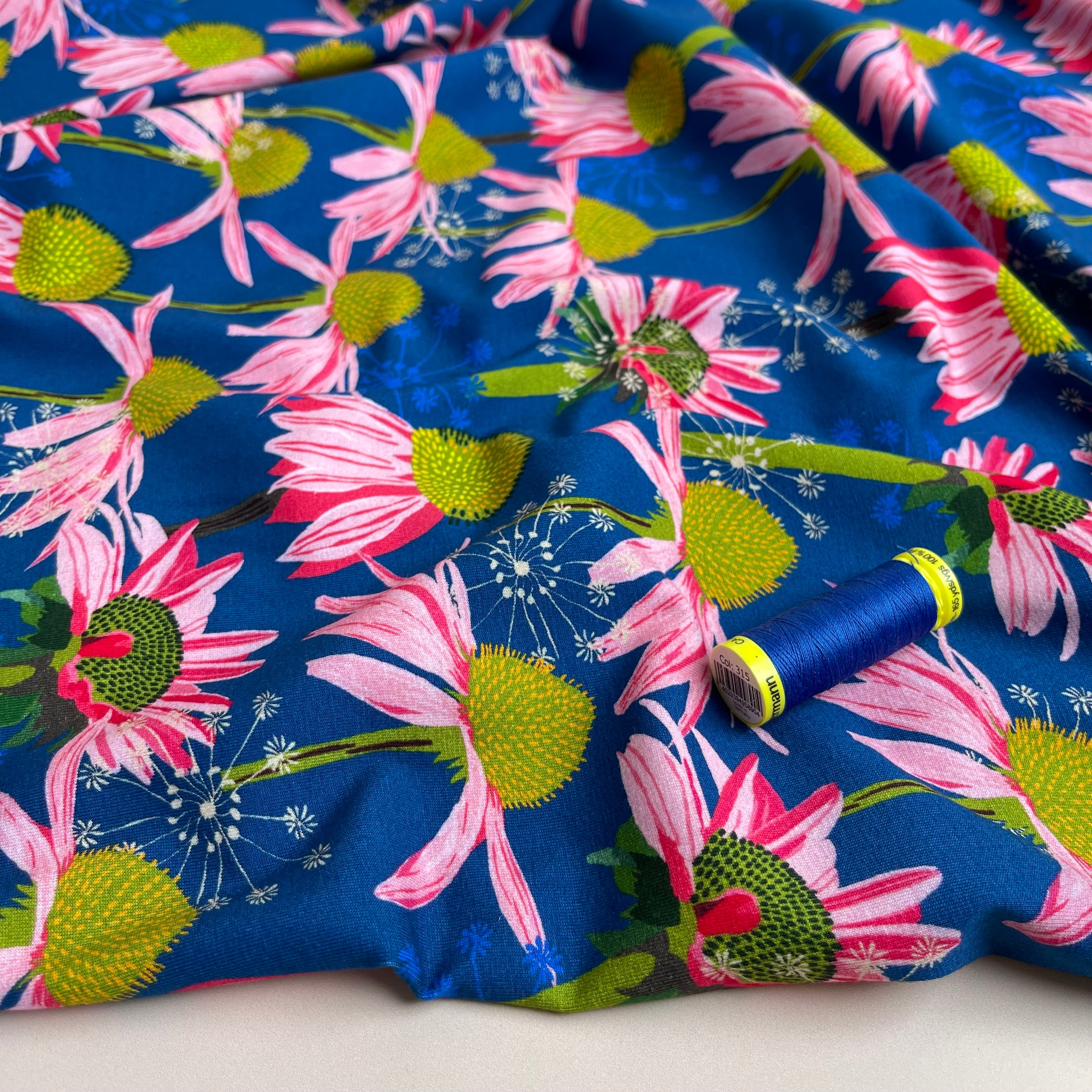 Danish Design - Autumn Flowers Cotton Jersey Fabric