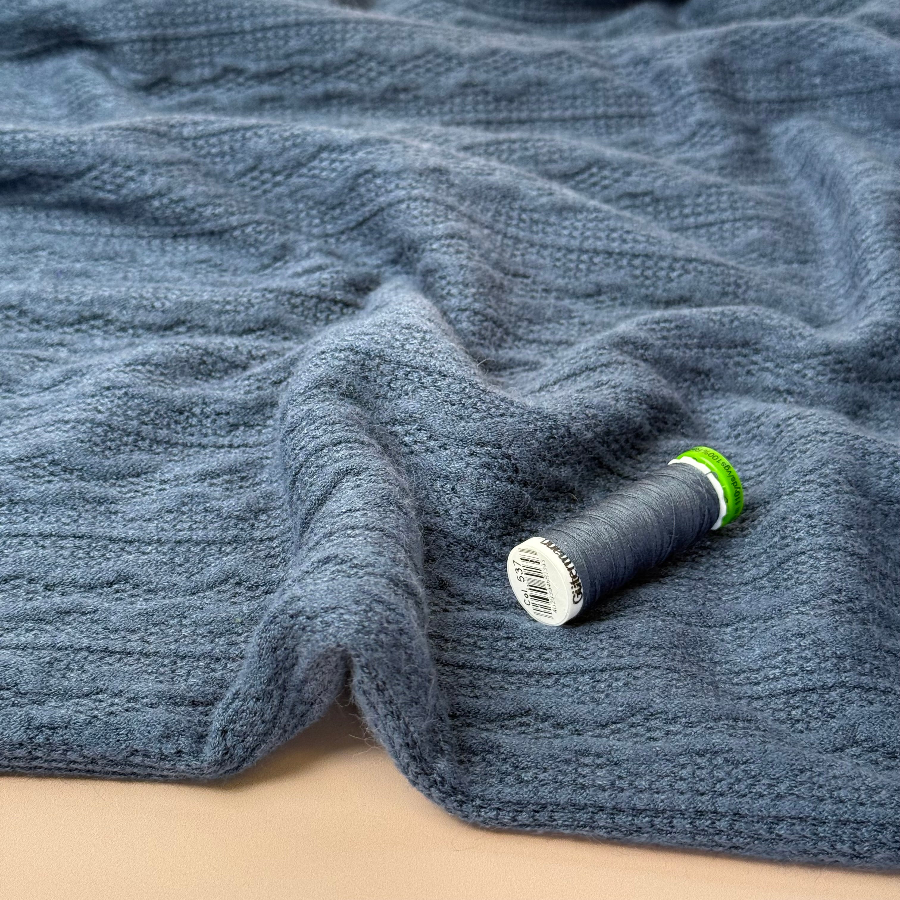 Lace Viscose Blend Sweater Knit in River Blue