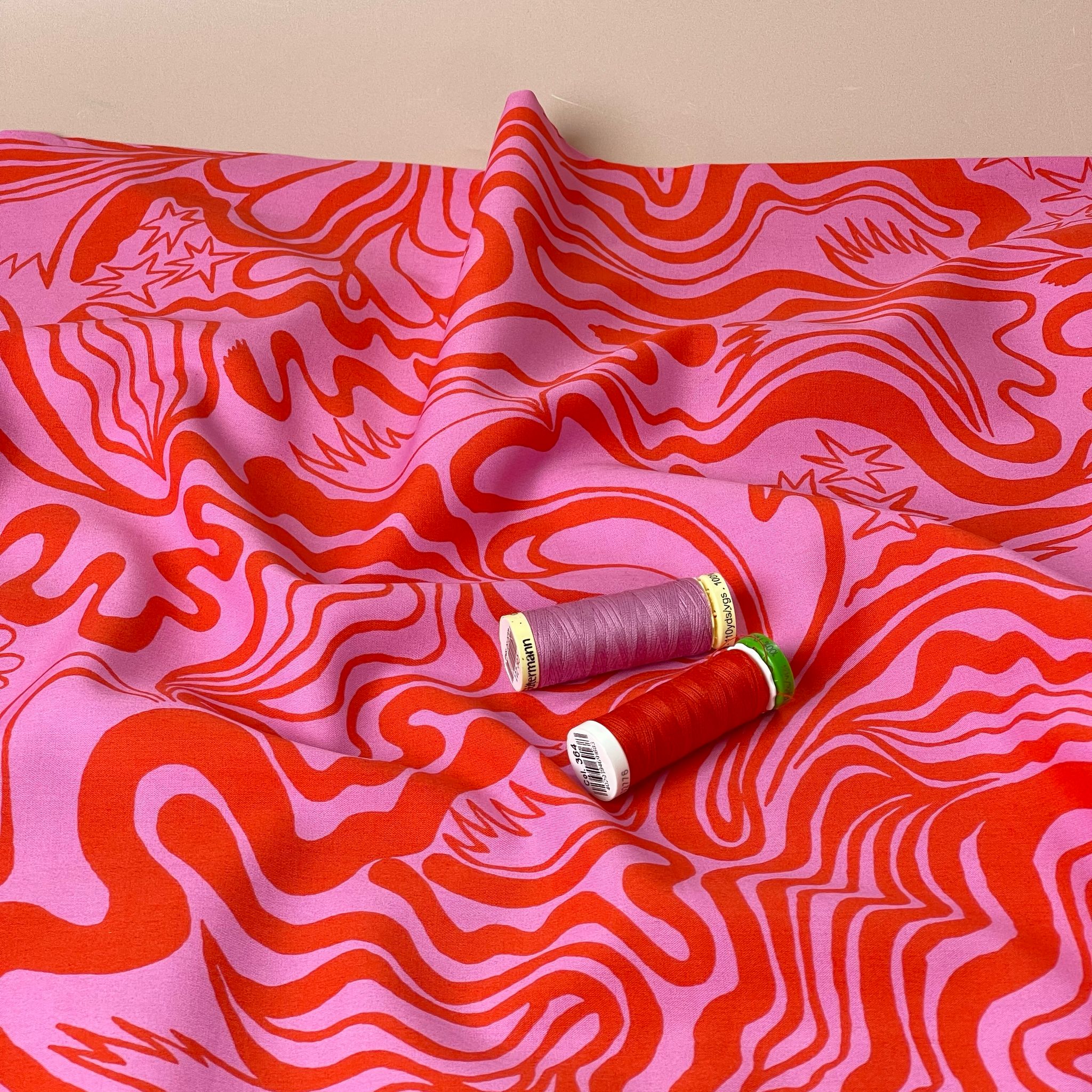Abstract Aurora Fine Cotton Poplin Fabric