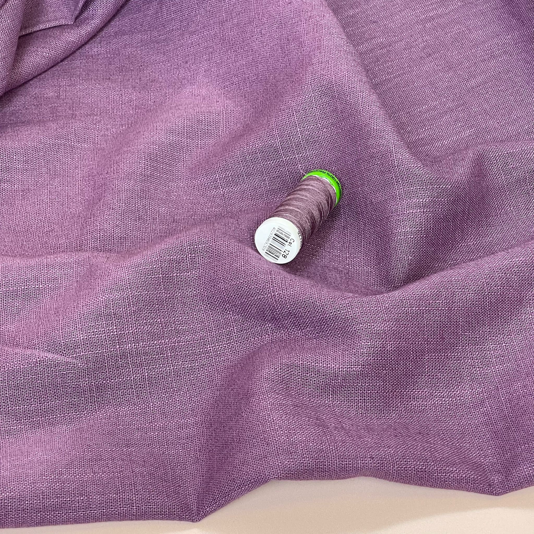 Breeze Dark Lavender - Enzyme Washed Linen Cotton Fabric