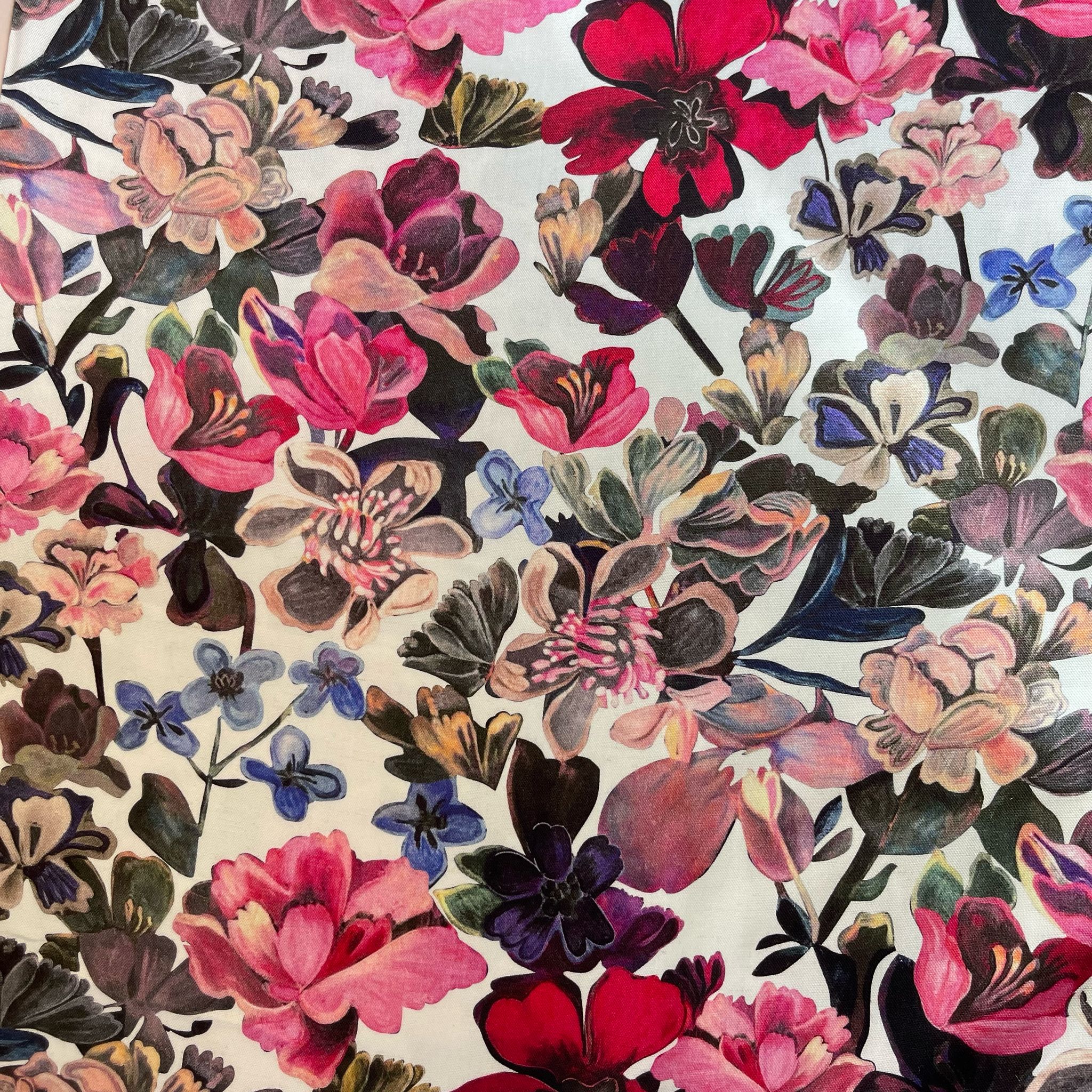 Vintage Blooms Viscose Linen Fabric